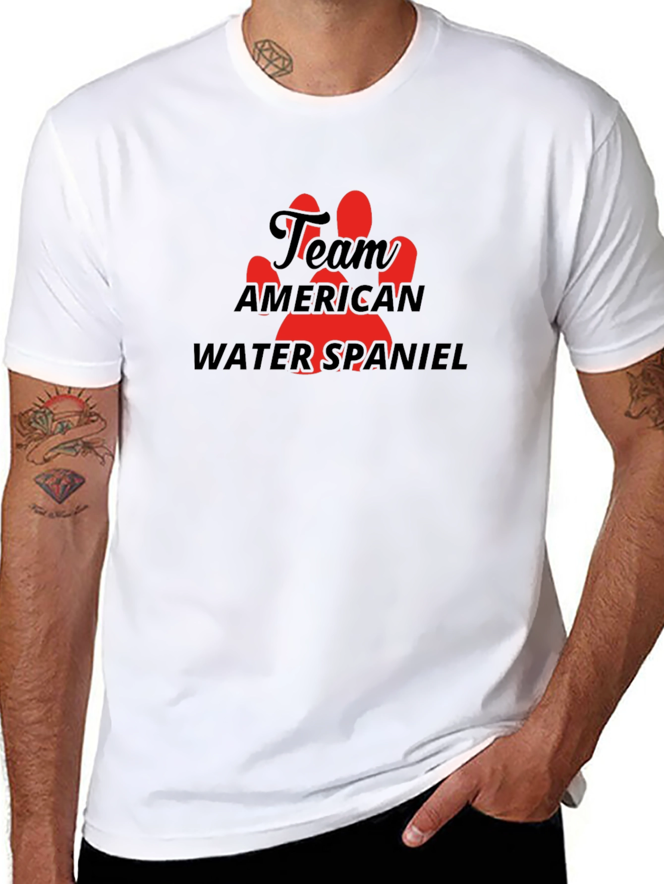 Team American Water Spaniel Black T-Shirt
