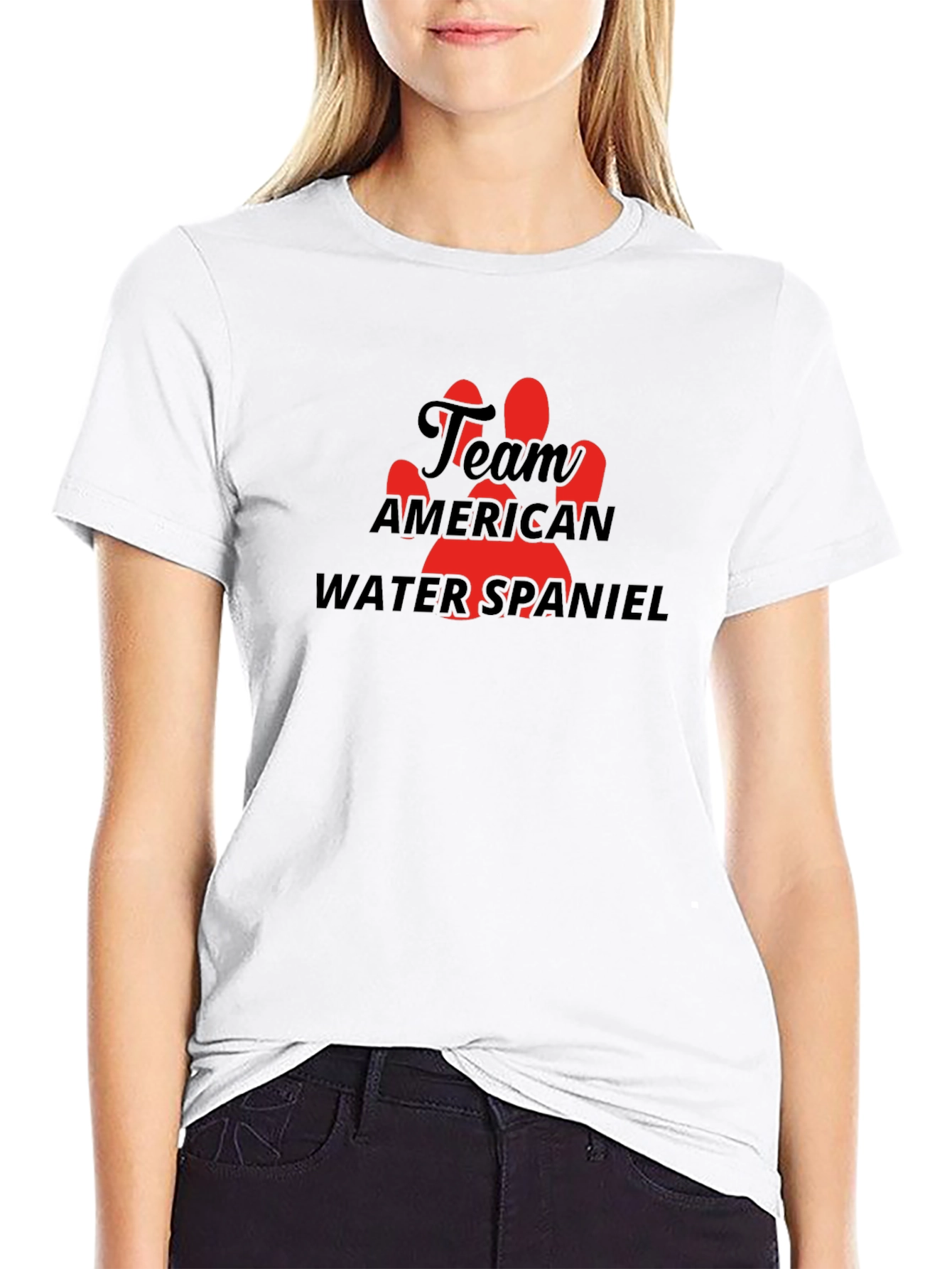 Team American Water Spaniel Black T-Shirt