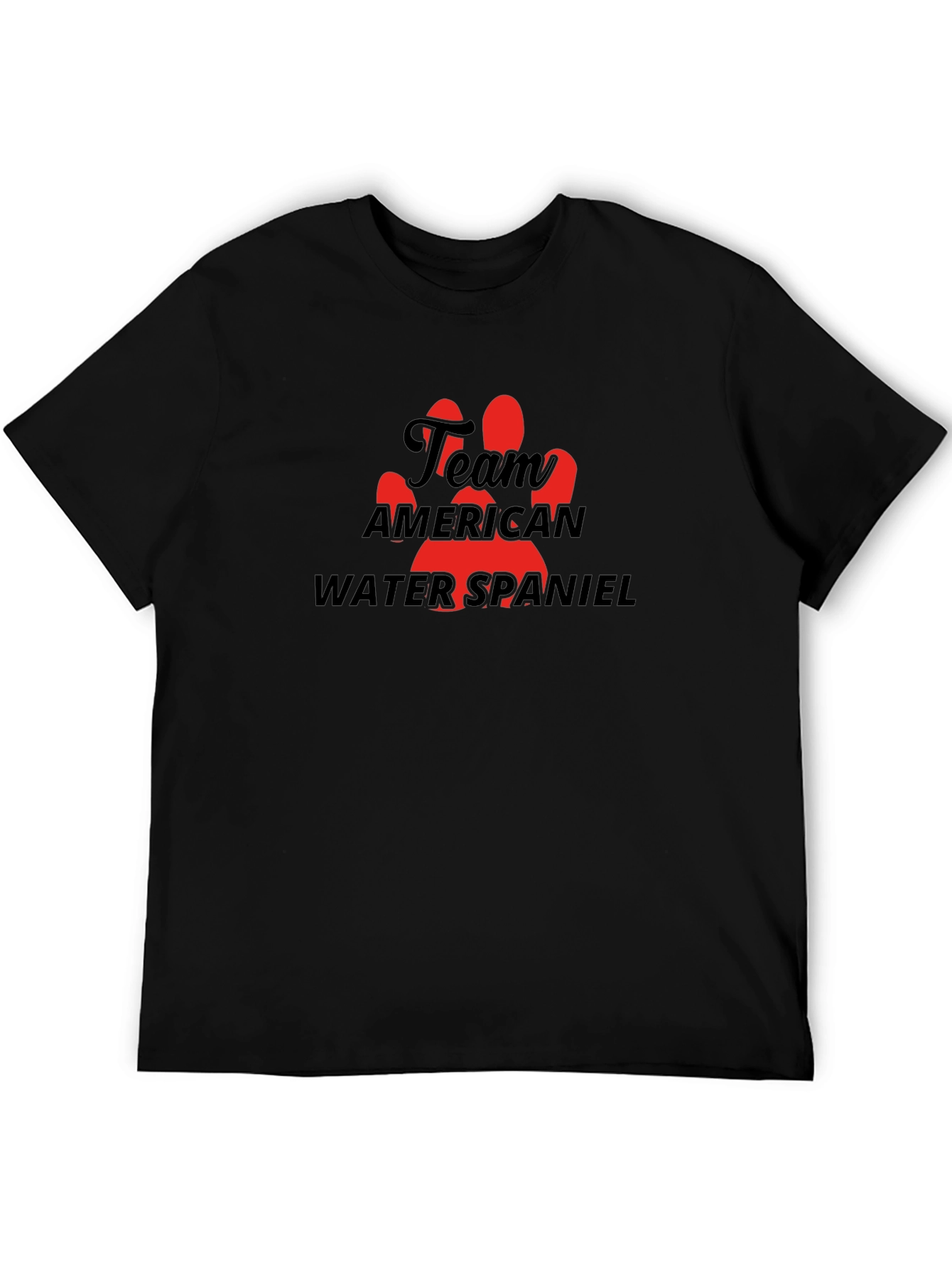 Team American Water Spaniel Black T-Shirt