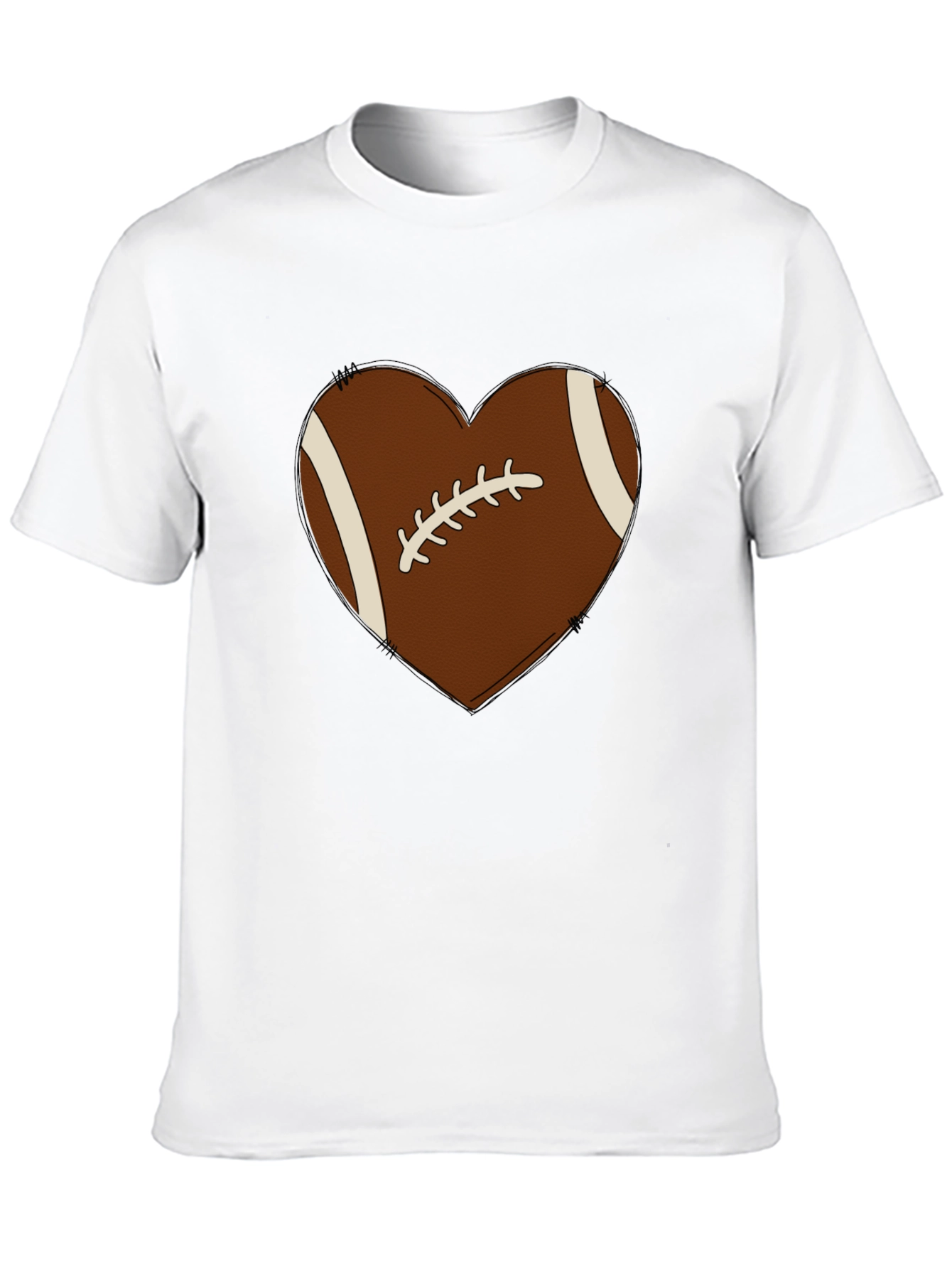 Football Heart Graphic Tee - Black T-Shirt