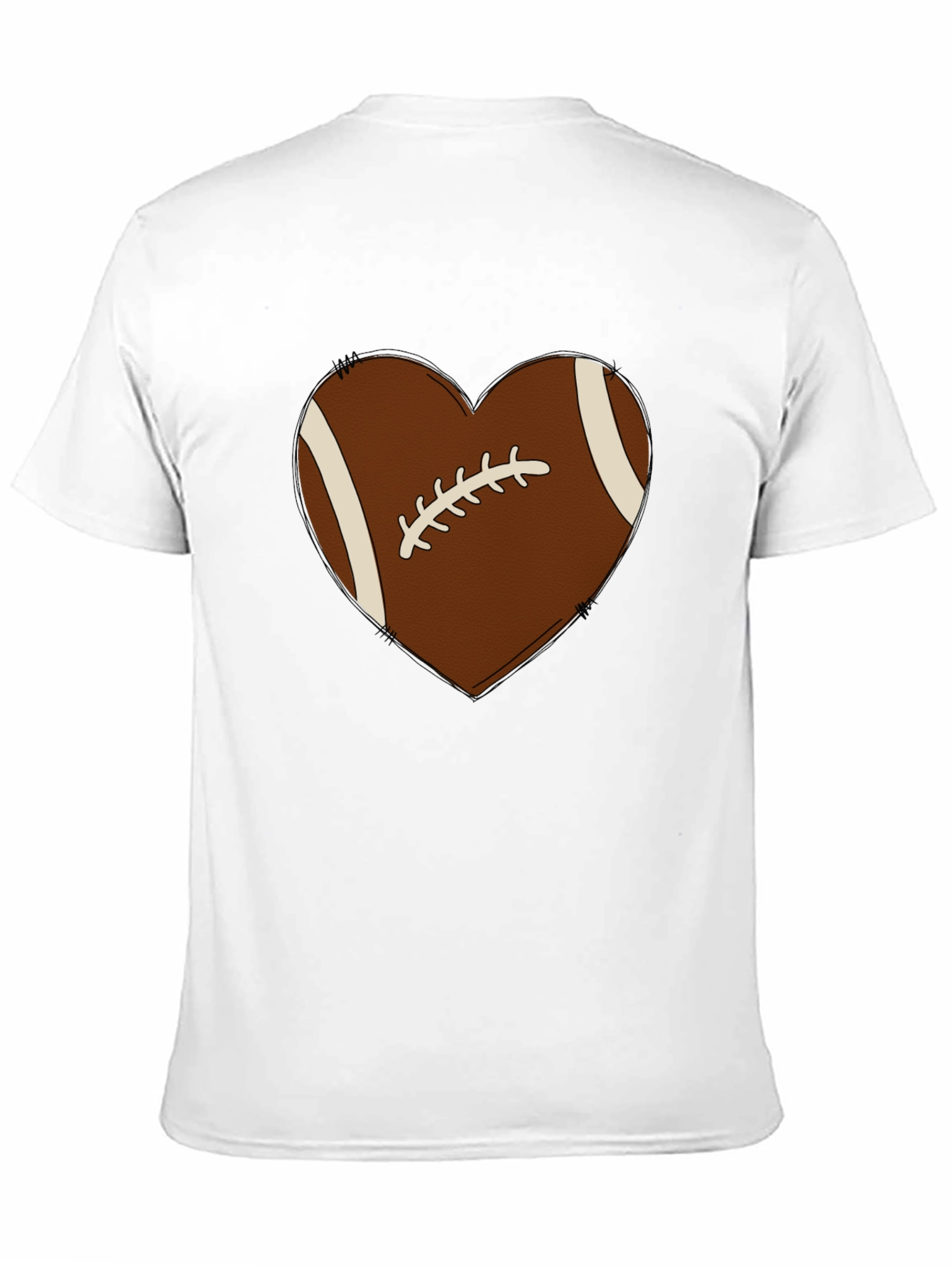 Football Heart Graphic Tee - Black T-Shirt