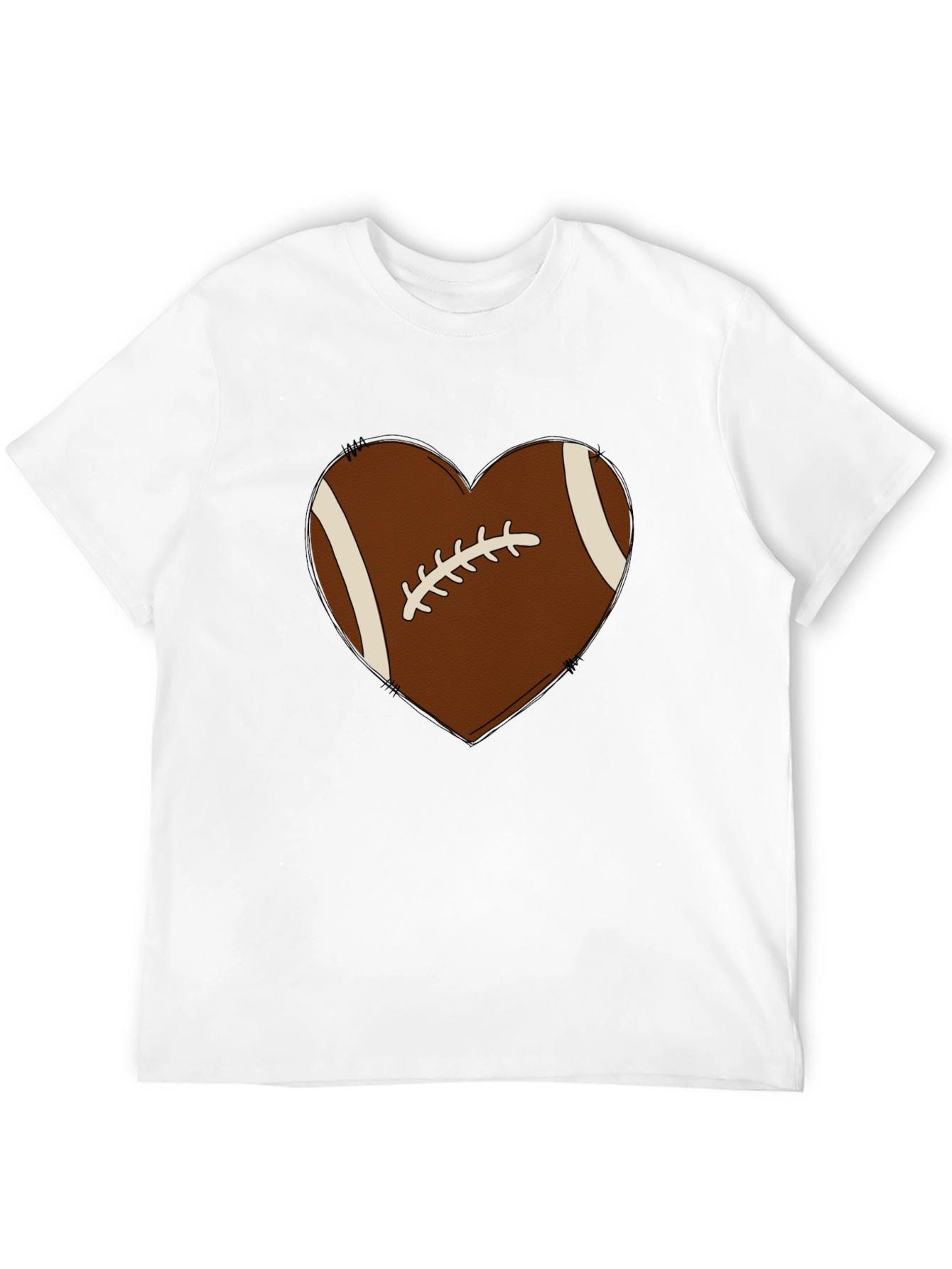 Football Heart Graphic Tee - Black T-Shirt