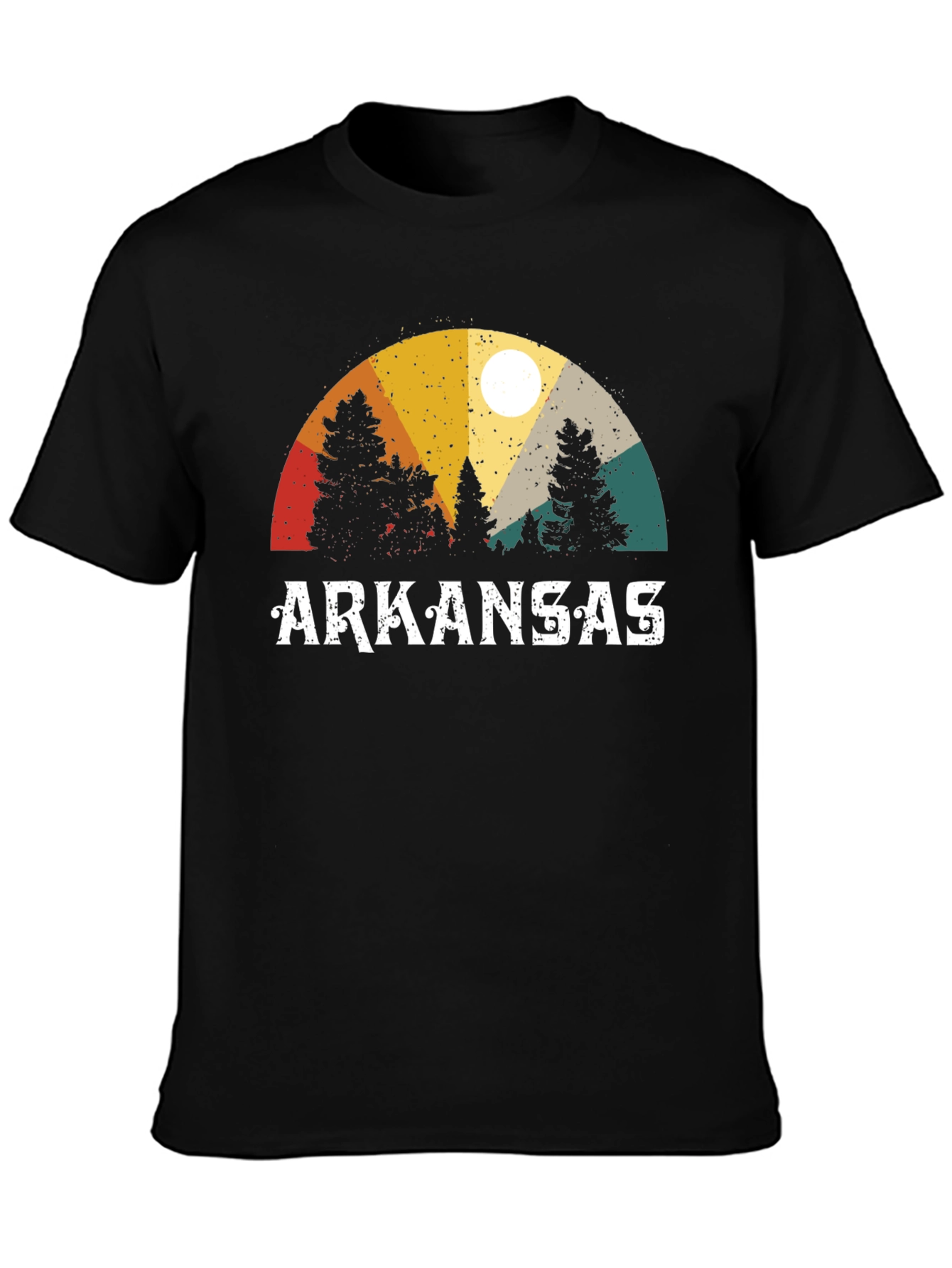 Arkansas Retro Sunset T-Shirt Nature Graphic Tee