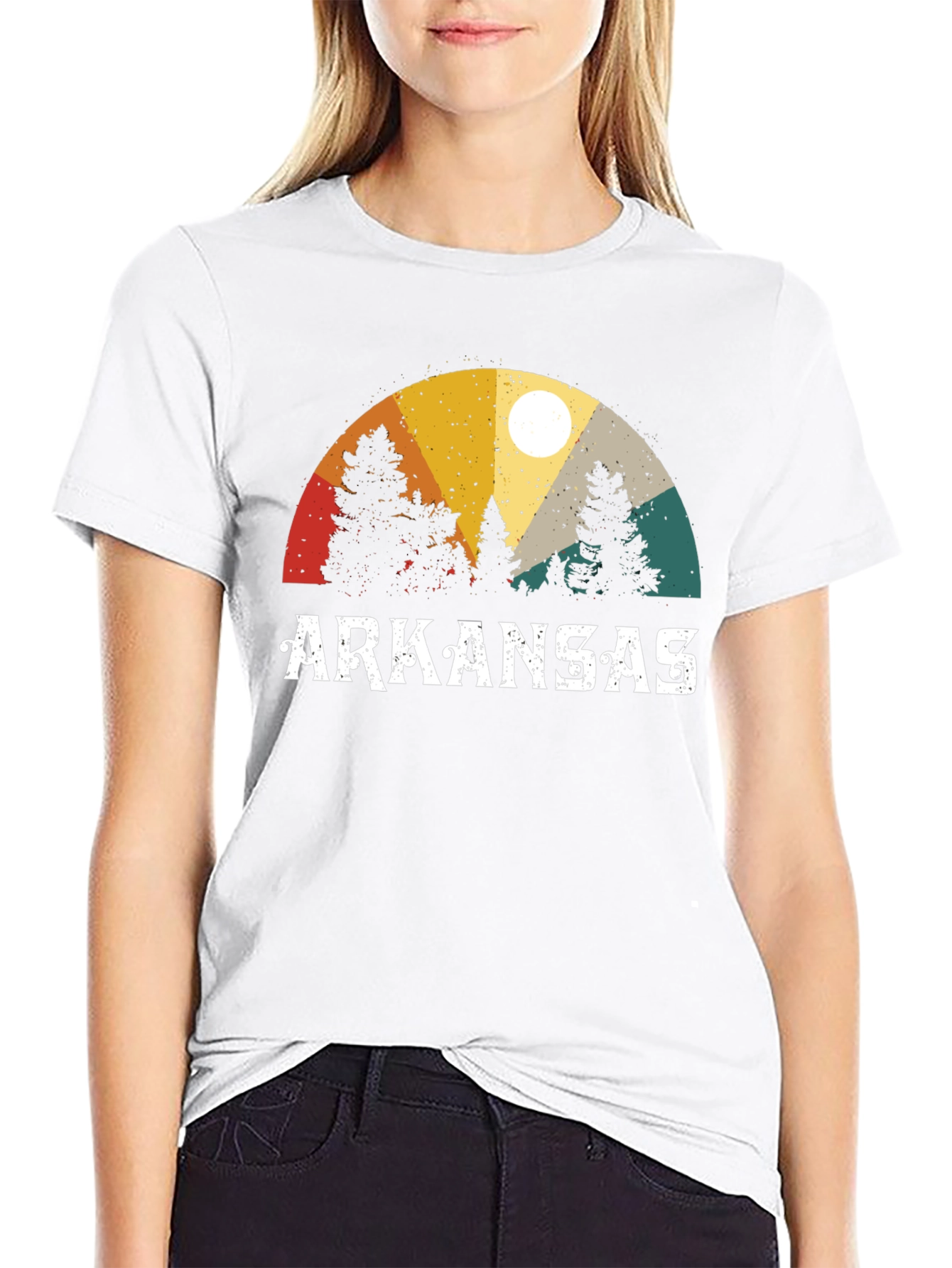 Arkansas Retro Sunset T-Shirt Nature Graphic Tee