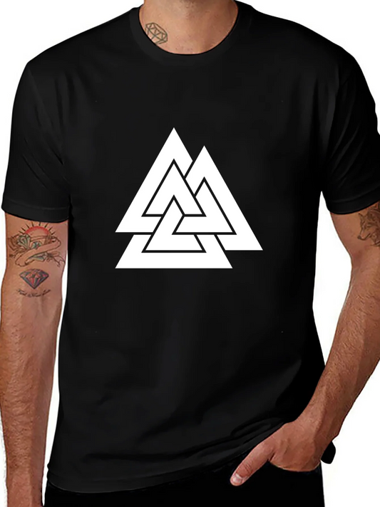Black T-Shirt with Valknut Symbol