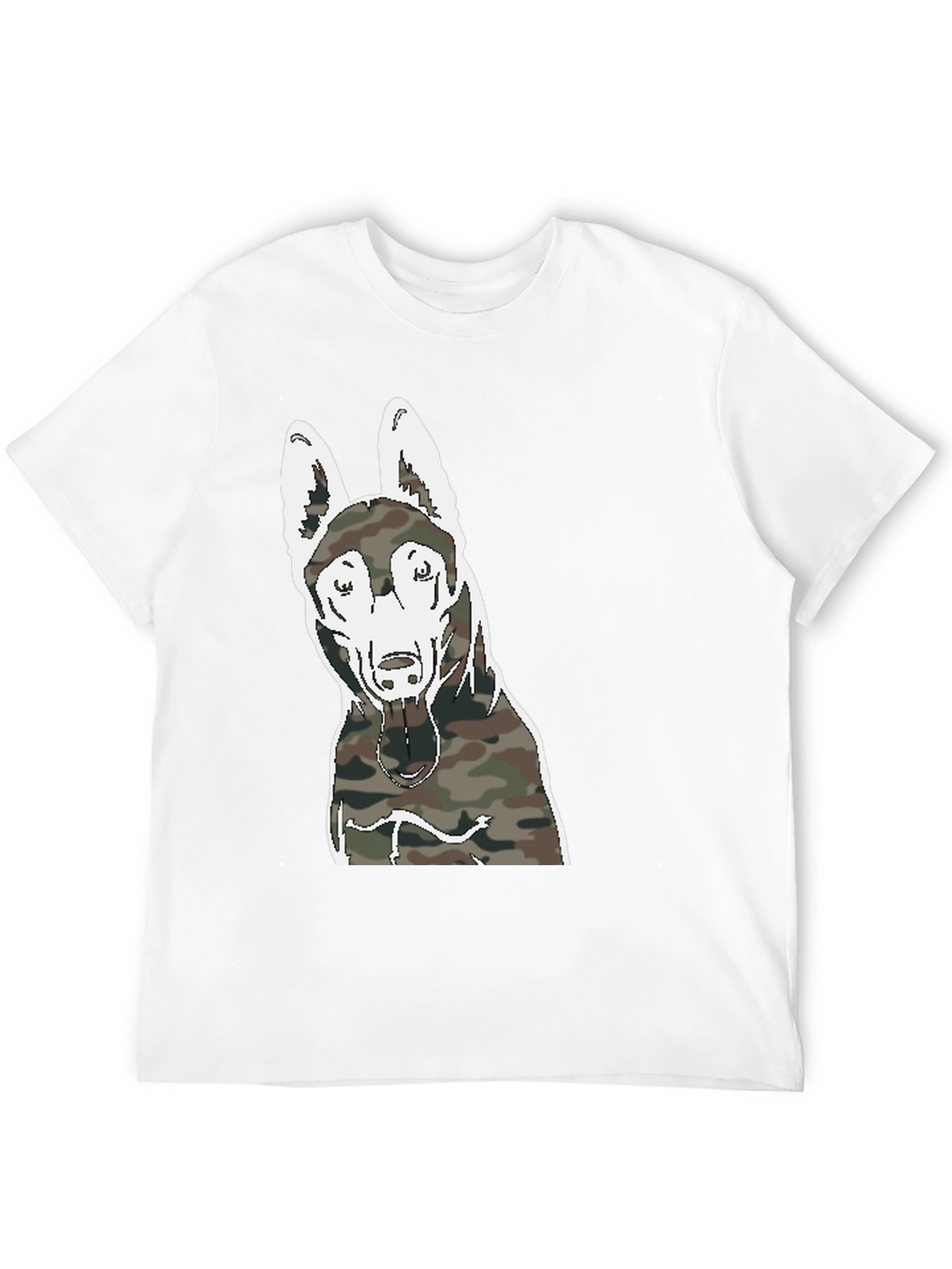 Camouflage Dog Graphic T-Shirt