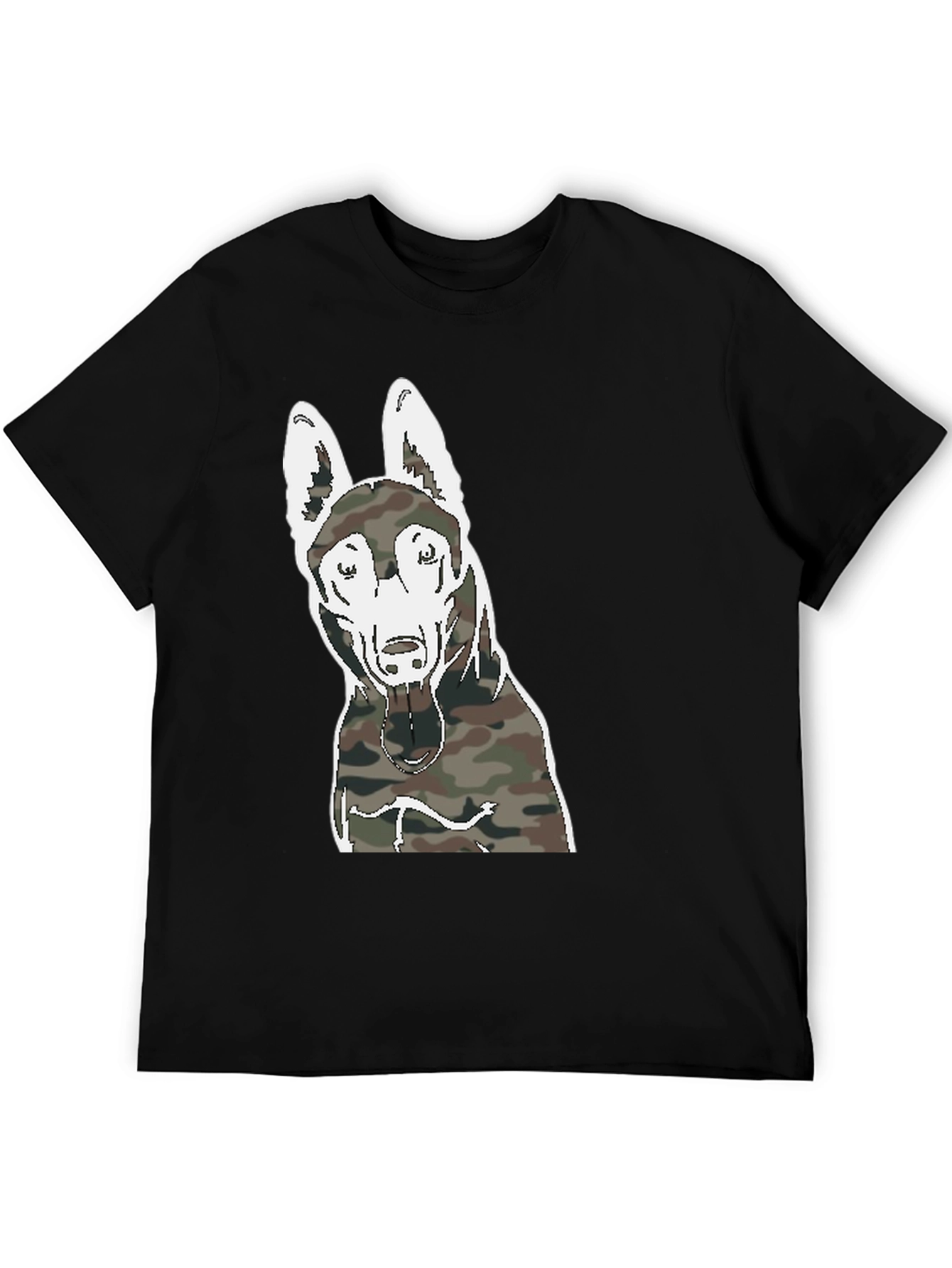 Camouflage Dog Graphic T-Shirt