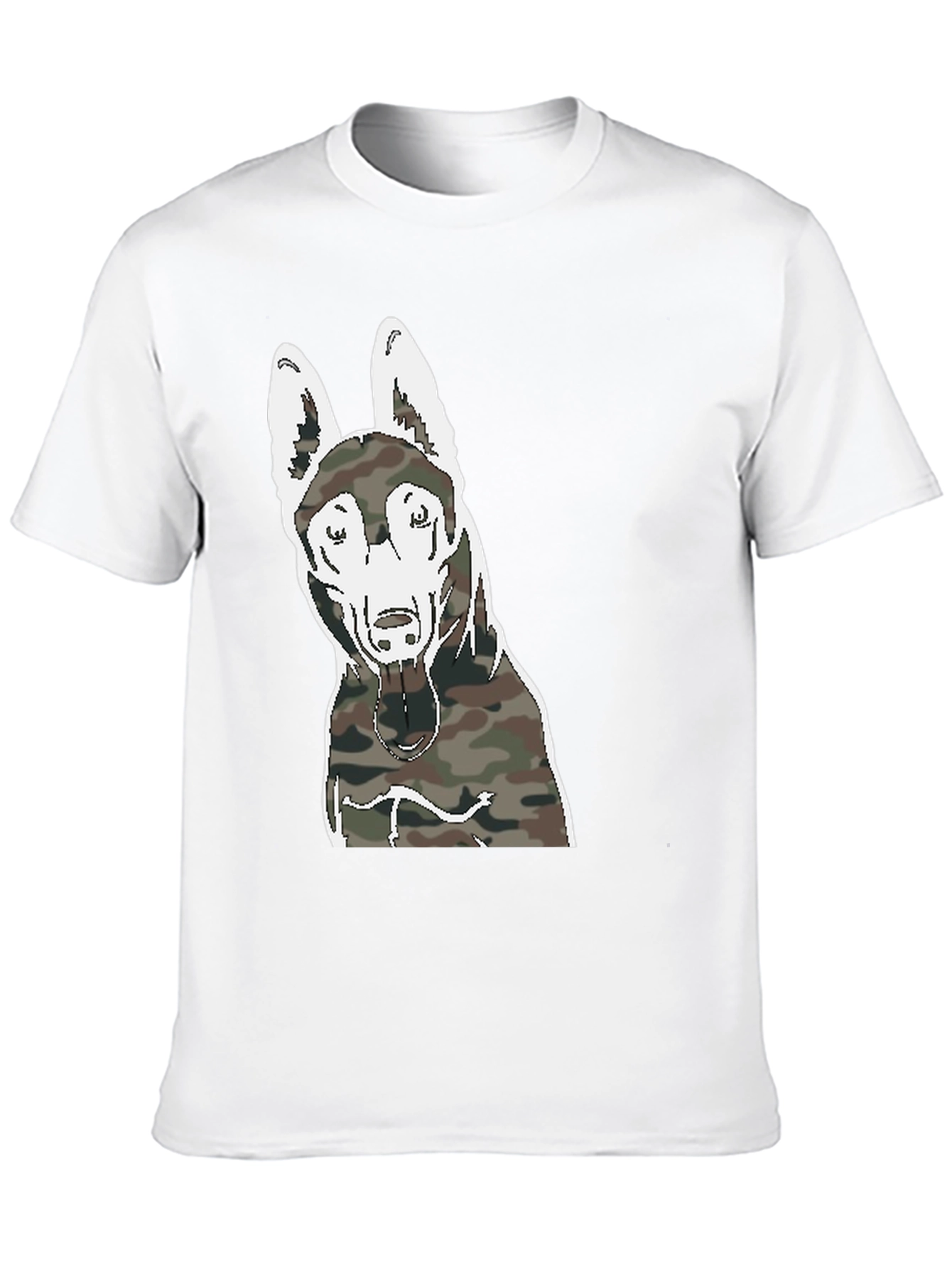 Camouflage Dog Graphic T-Shirt