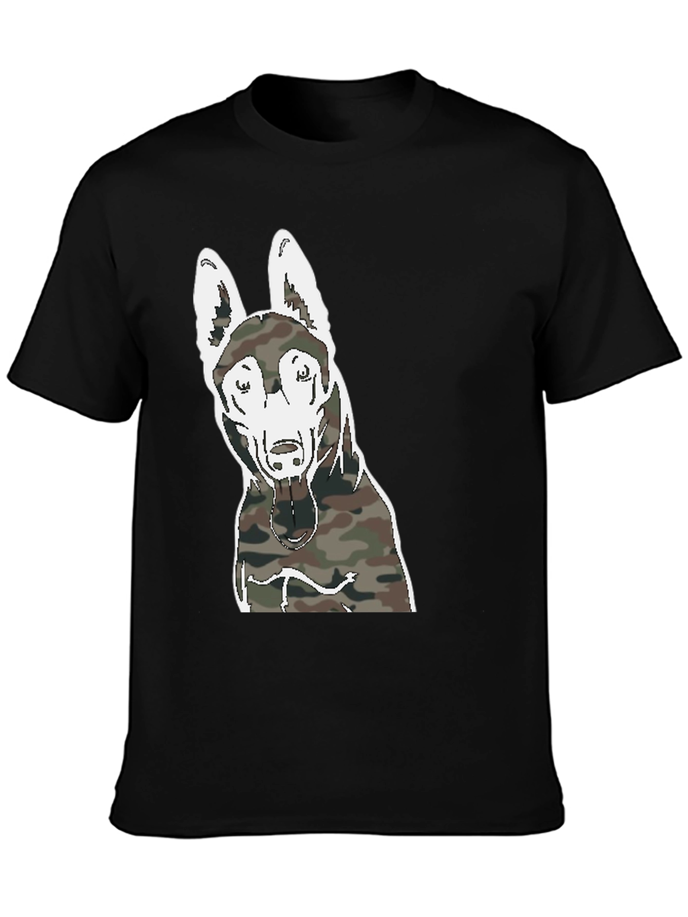 Camouflage Dog Graphic T-Shirt