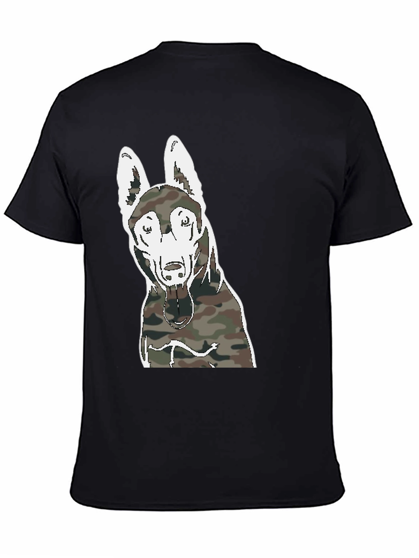 Camouflage Dog Graphic T-Shirt