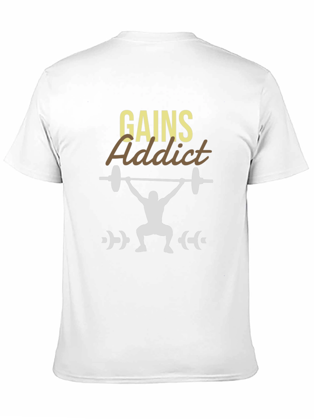 Gains Addict Black T-Shirt - Weightlifting Design
