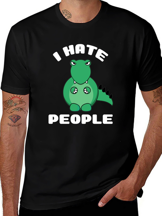 I Hate People T-Shirt Funny Dinosaur Graphic Tee