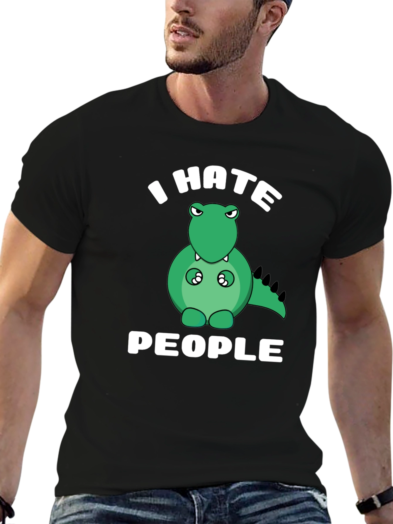 I Hate People T-Shirt Funny Dinosaur Graphic Tee
