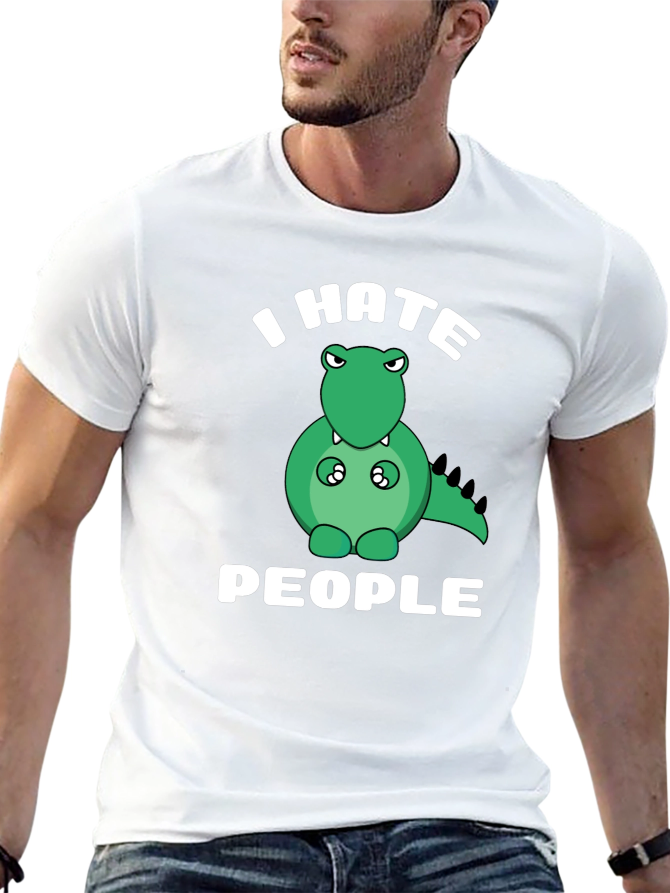 I Hate People T-Shirt Funny Dinosaur Graphic Tee