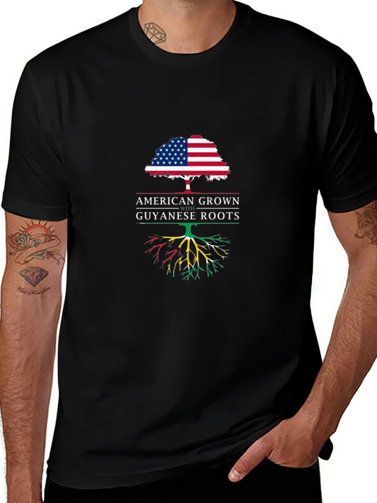 American Grown Guyanese Roots Graphic T-Shirt