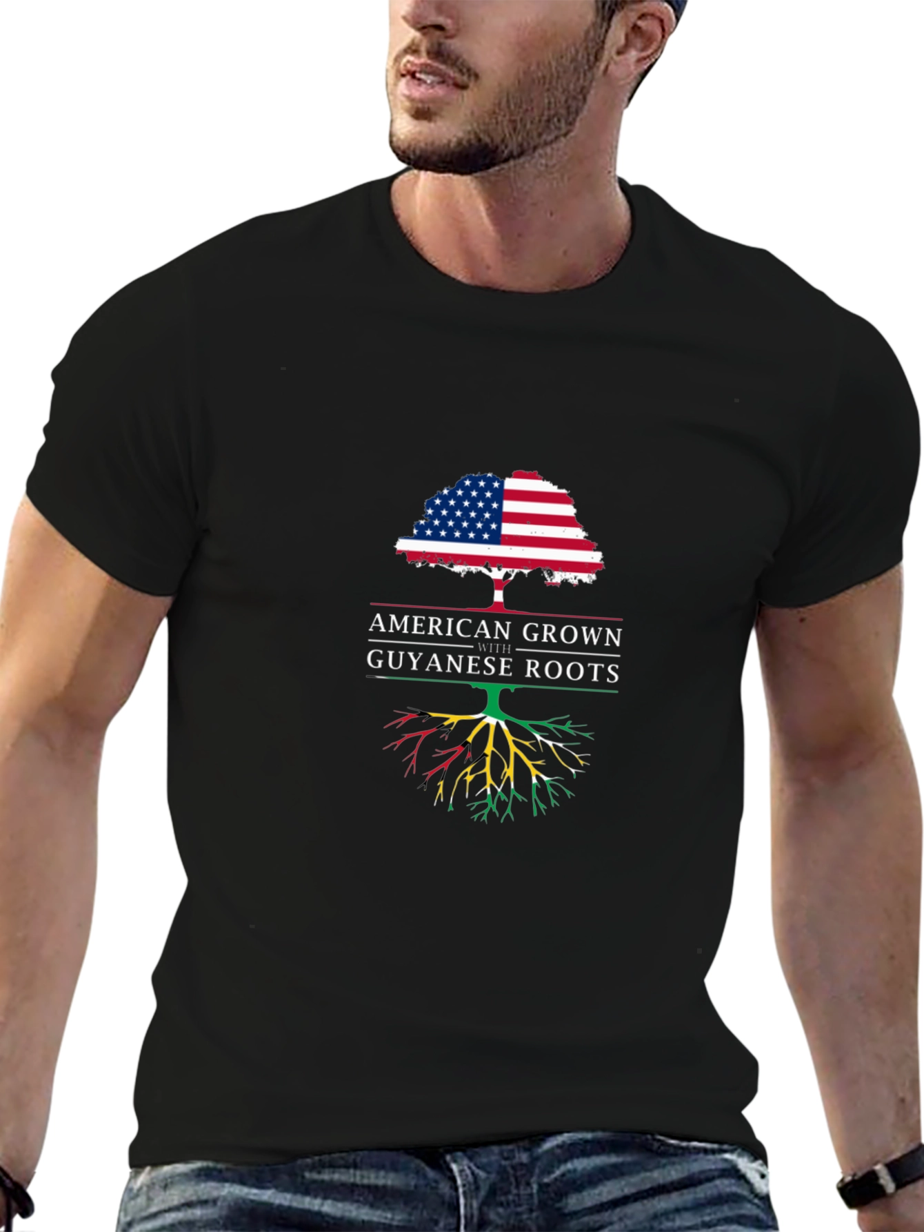 American Grown Guyanese Roots Graphic T-Shirt