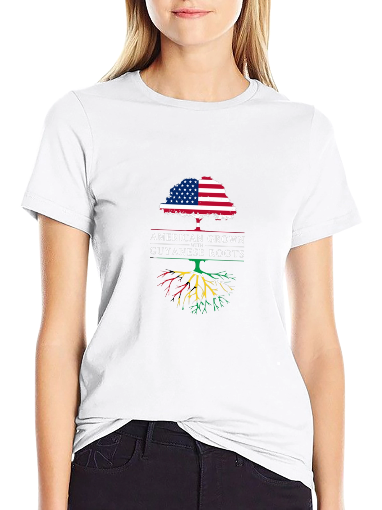 American Grown Guyanese Roots Graphic T-Shirt