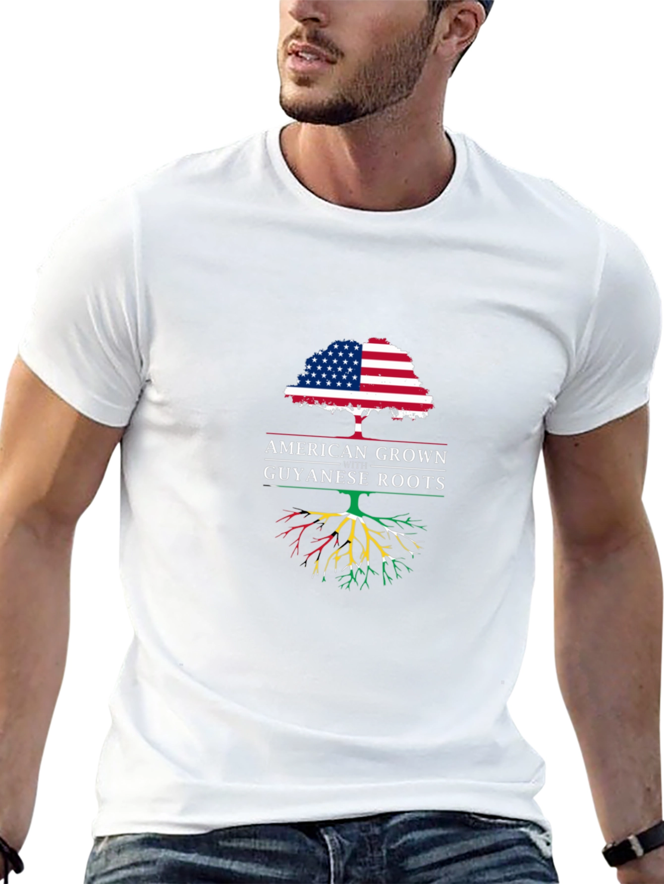 American Grown Guyanese Roots Graphic T-Shirt