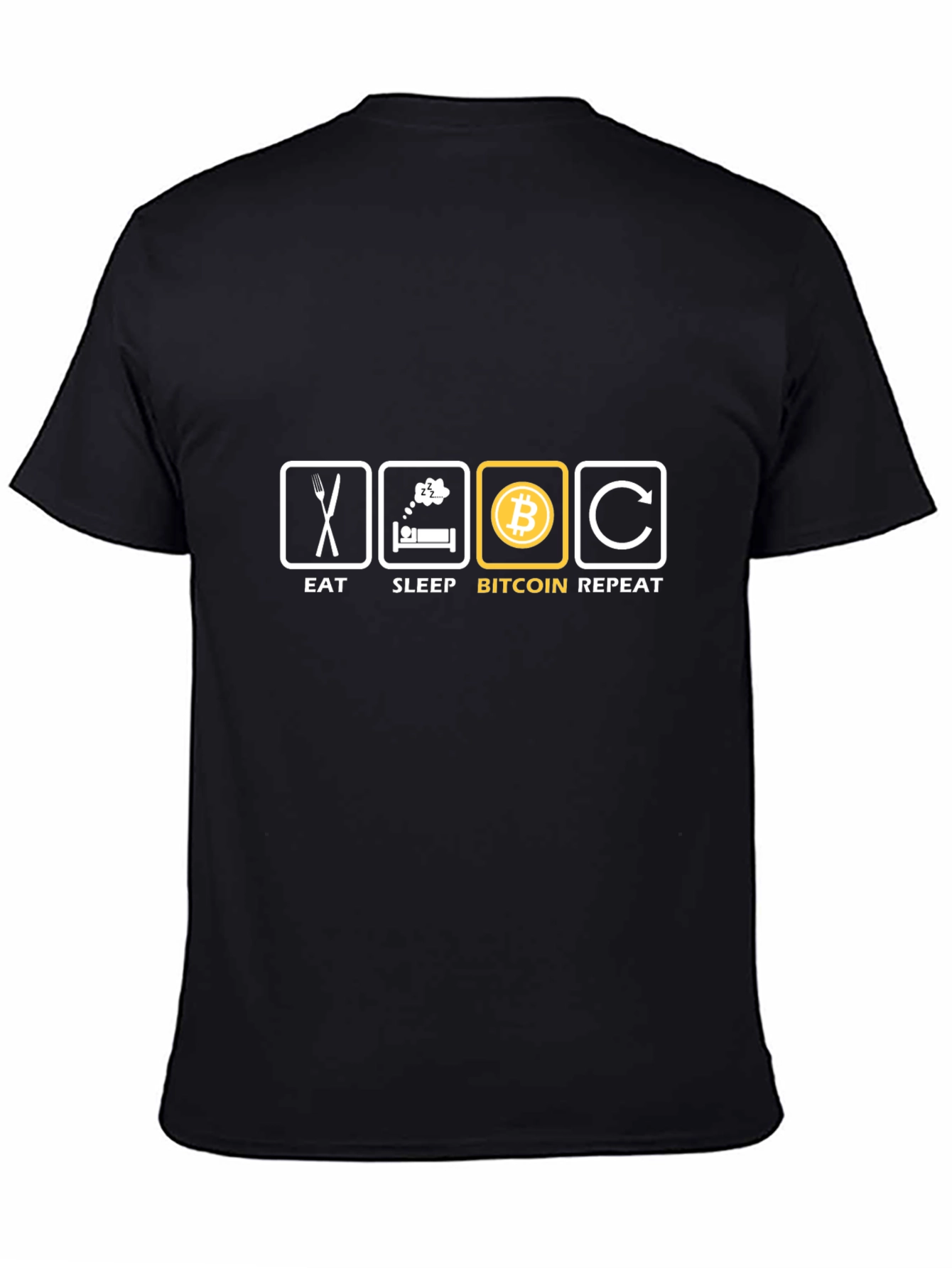 Eat Sleep Bitcoin Repeat - Black T-Shirt