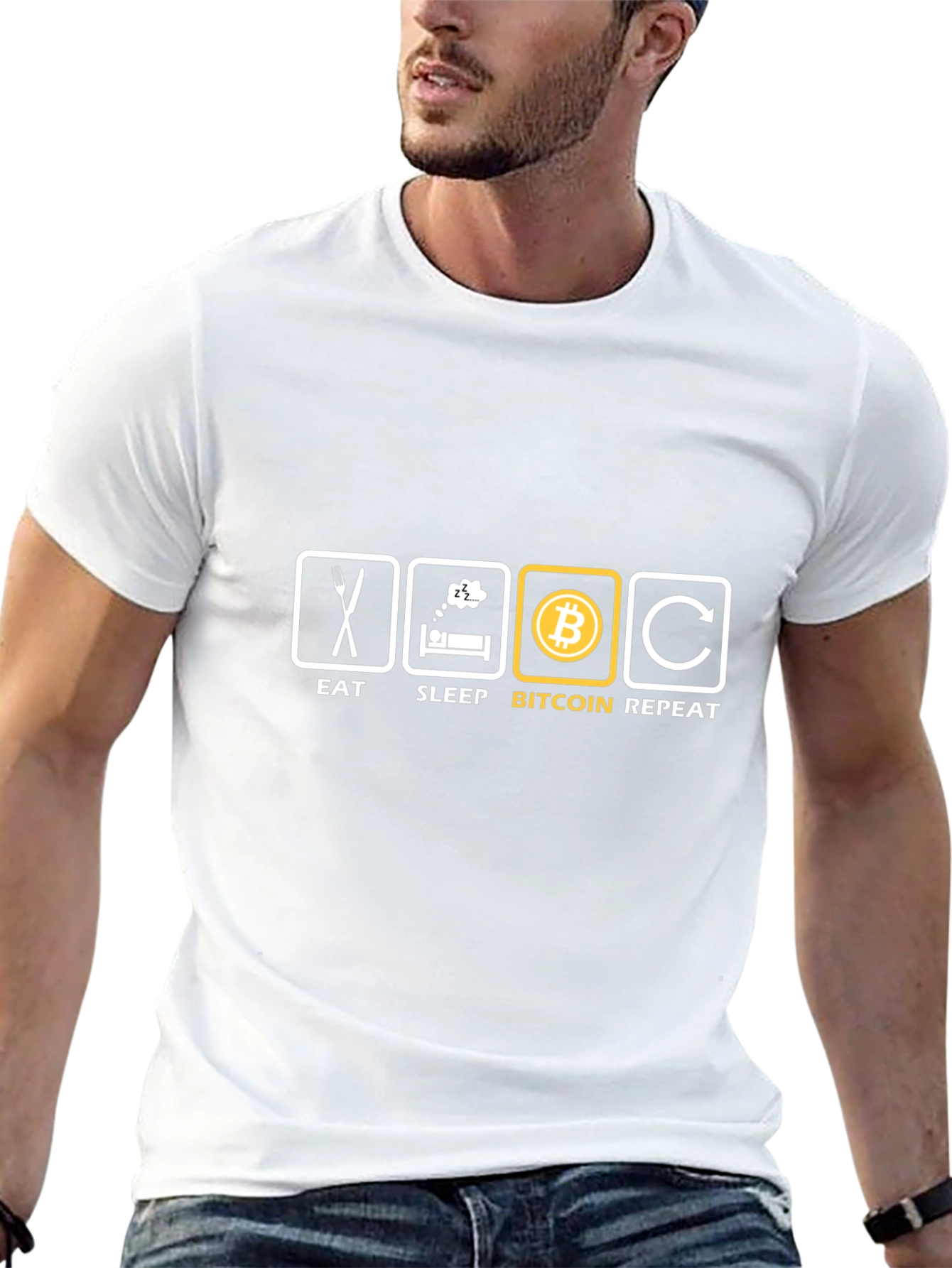 Eat Sleep Bitcoin Repeat - Black T-Shirt