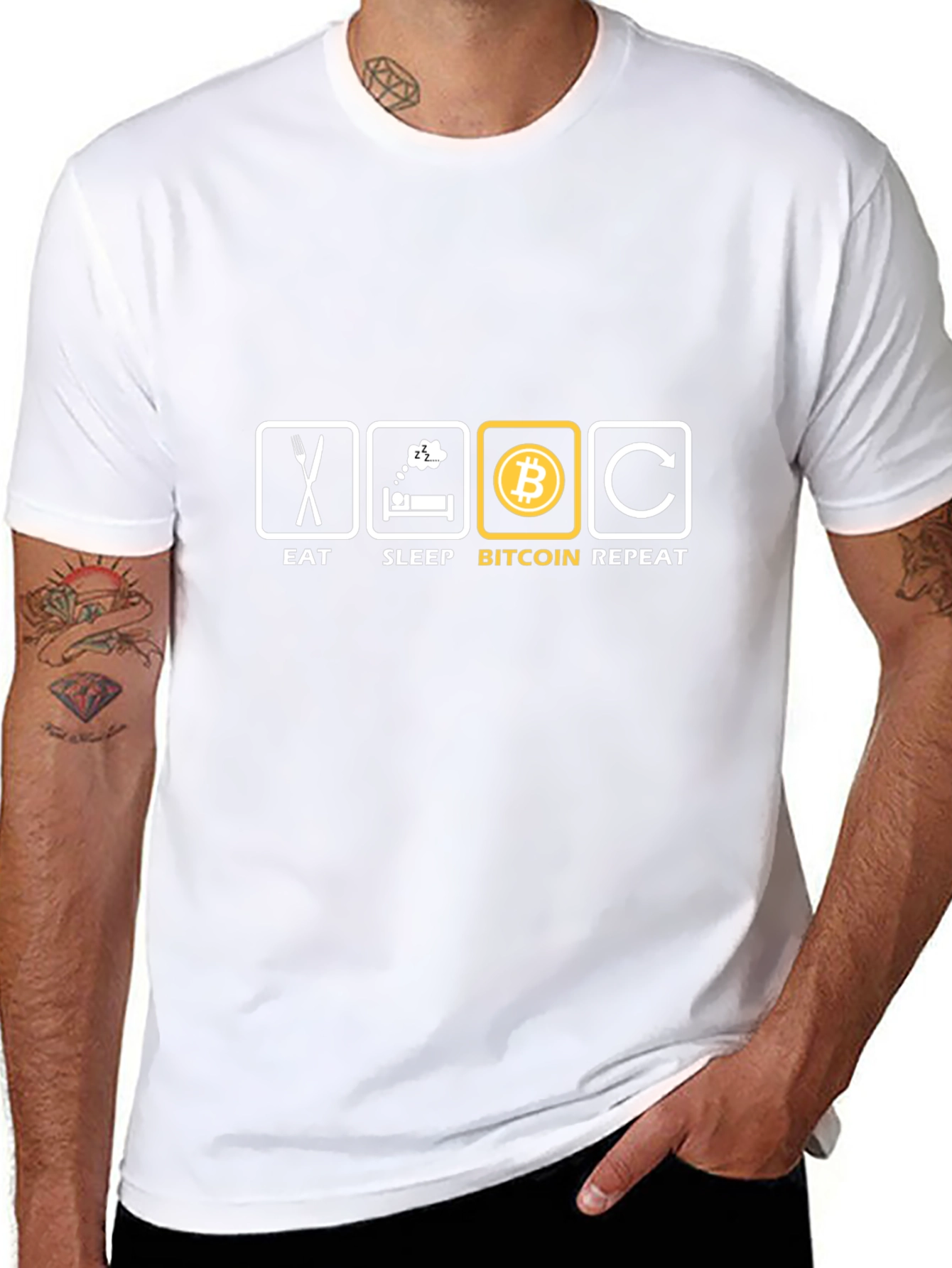 Eat Sleep Bitcoin Repeat - Black T-Shirt
