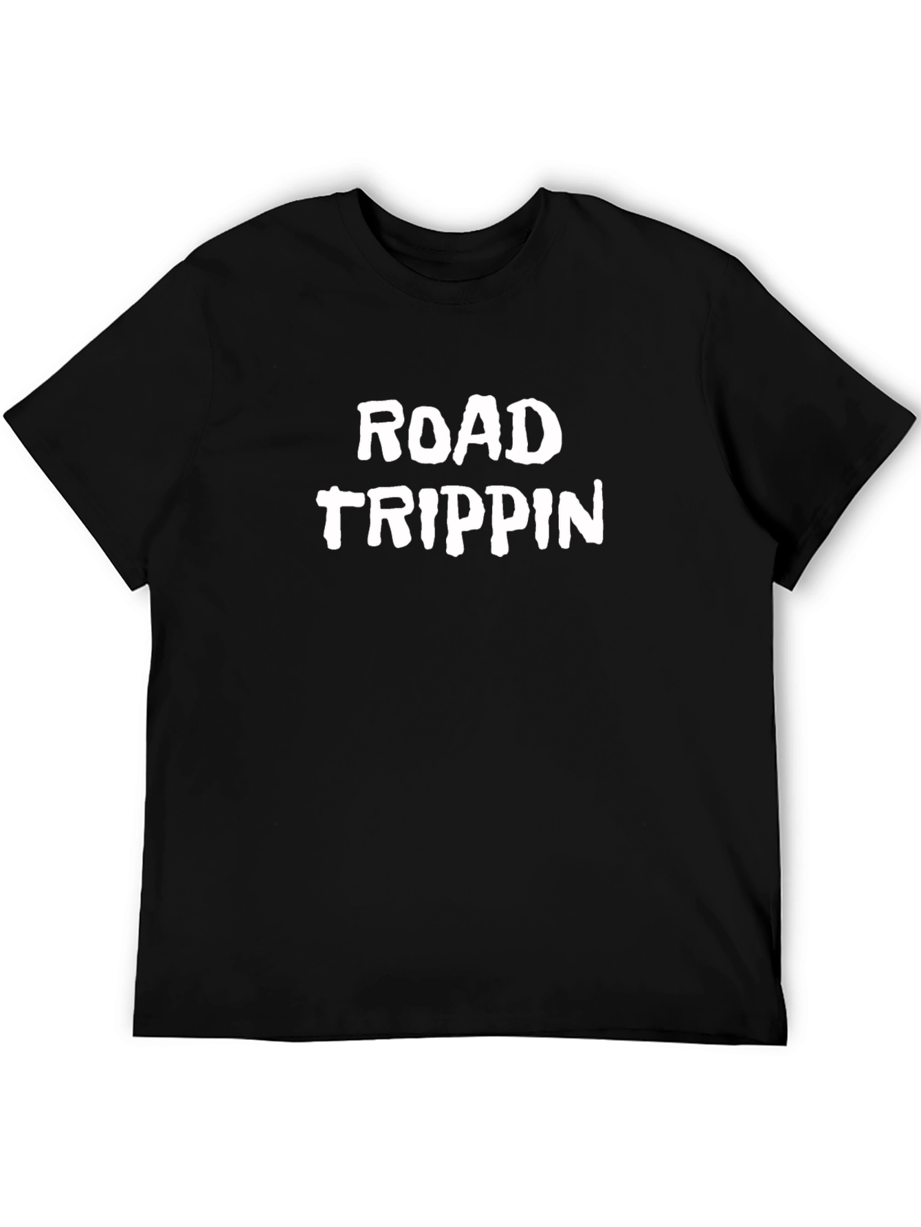 Road Trippin Graphic Tee - Black Casual T-Shirt