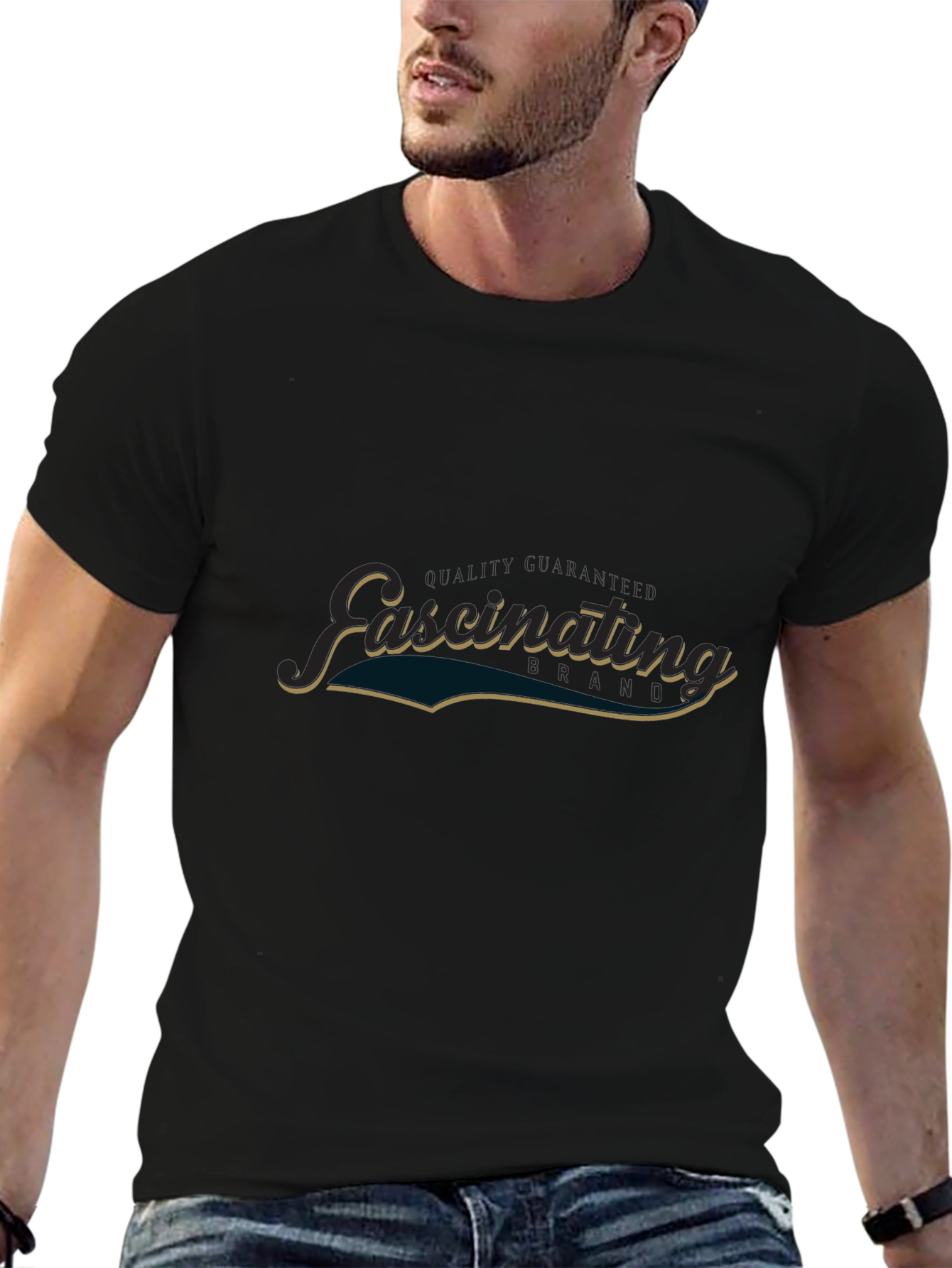 Fascinating Graphic Print Black T-Shirt