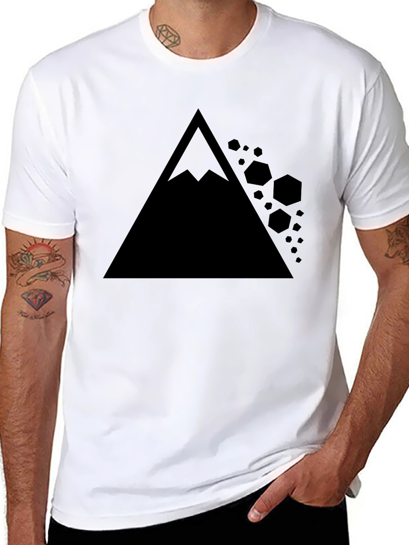 Geometric Mountain T-Shirt - Modern Graphic Tee