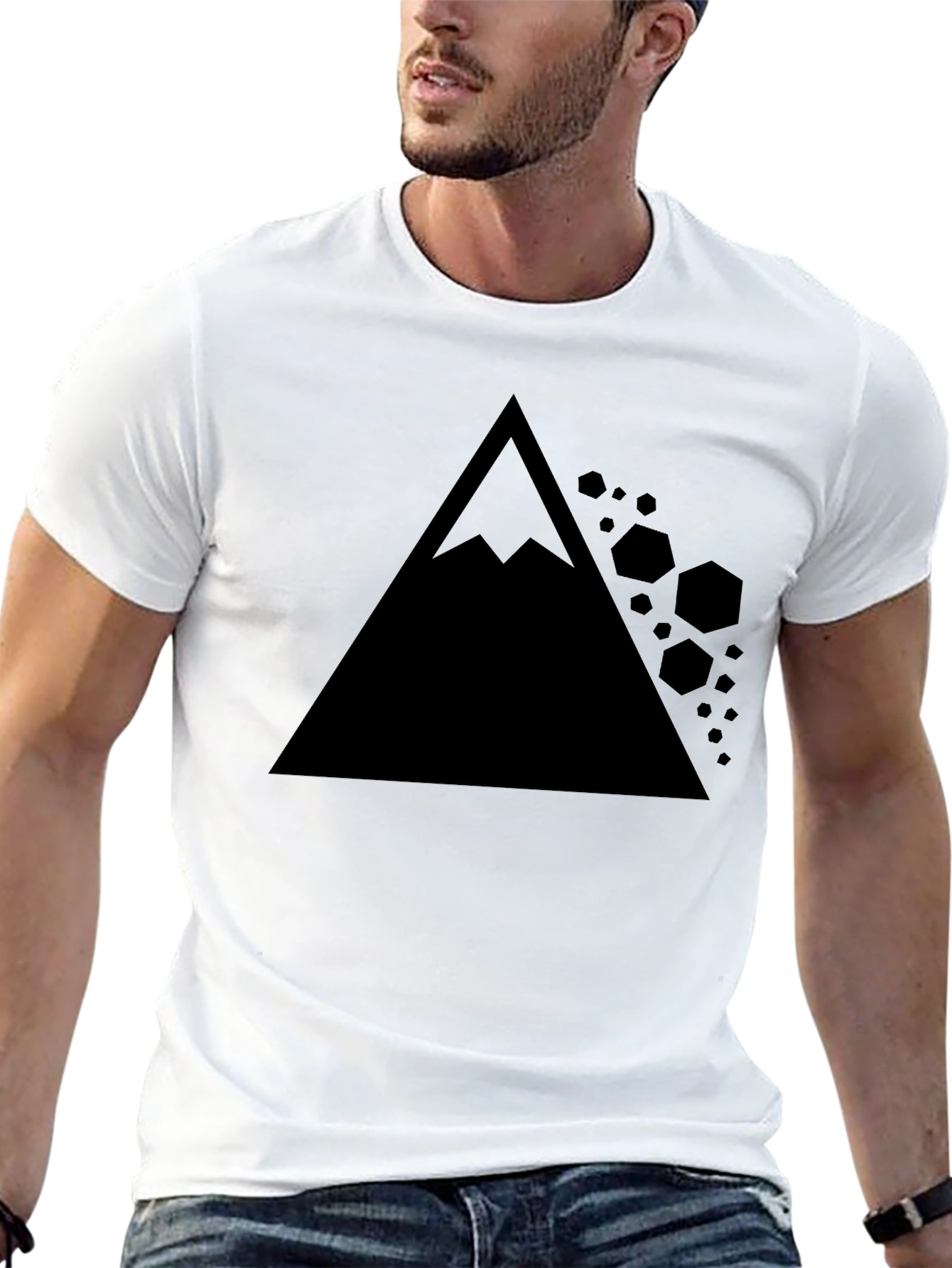 Geometric Mountain T-Shirt - Modern Graphic Tee