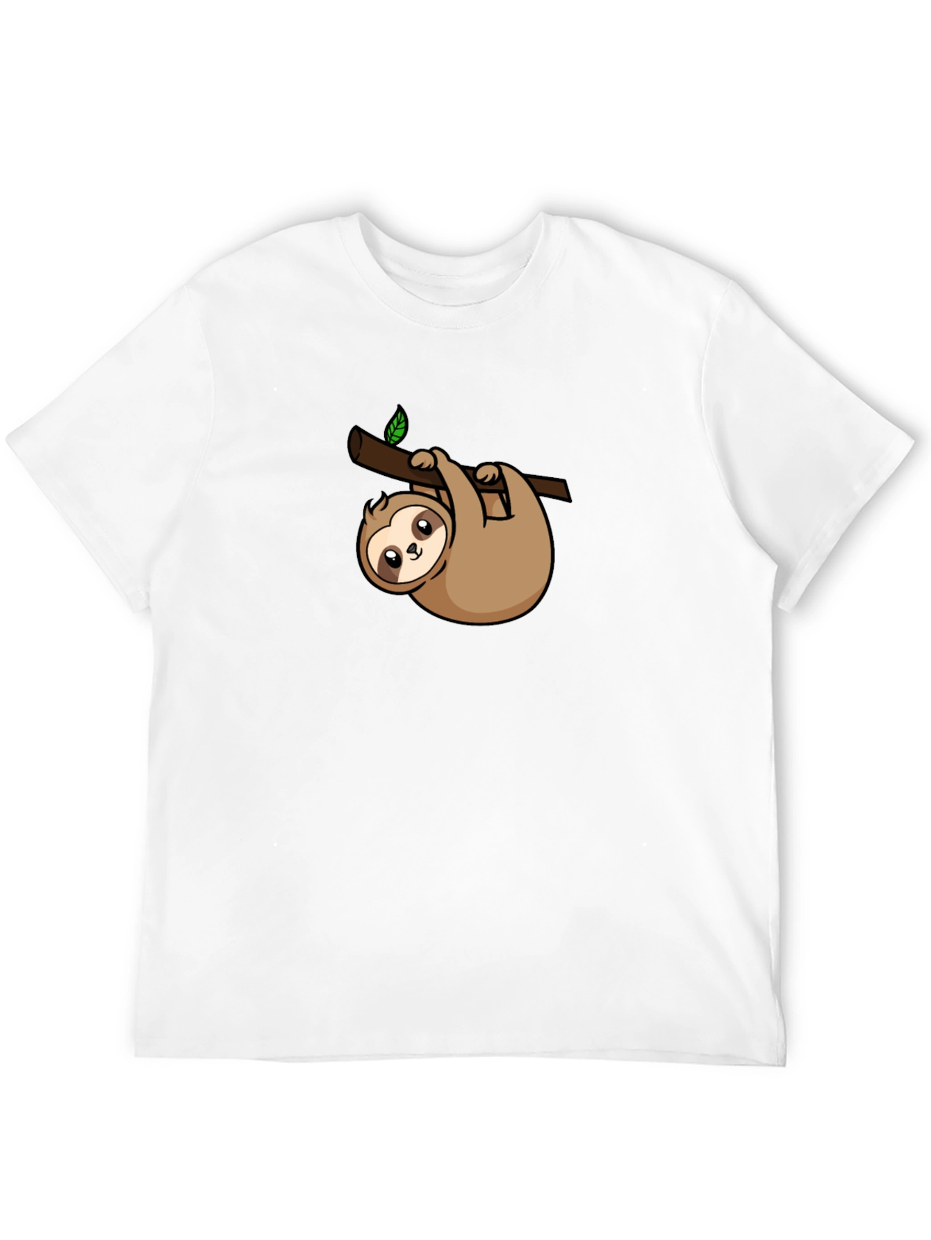 Cute Sloth Graphic Tee - Black