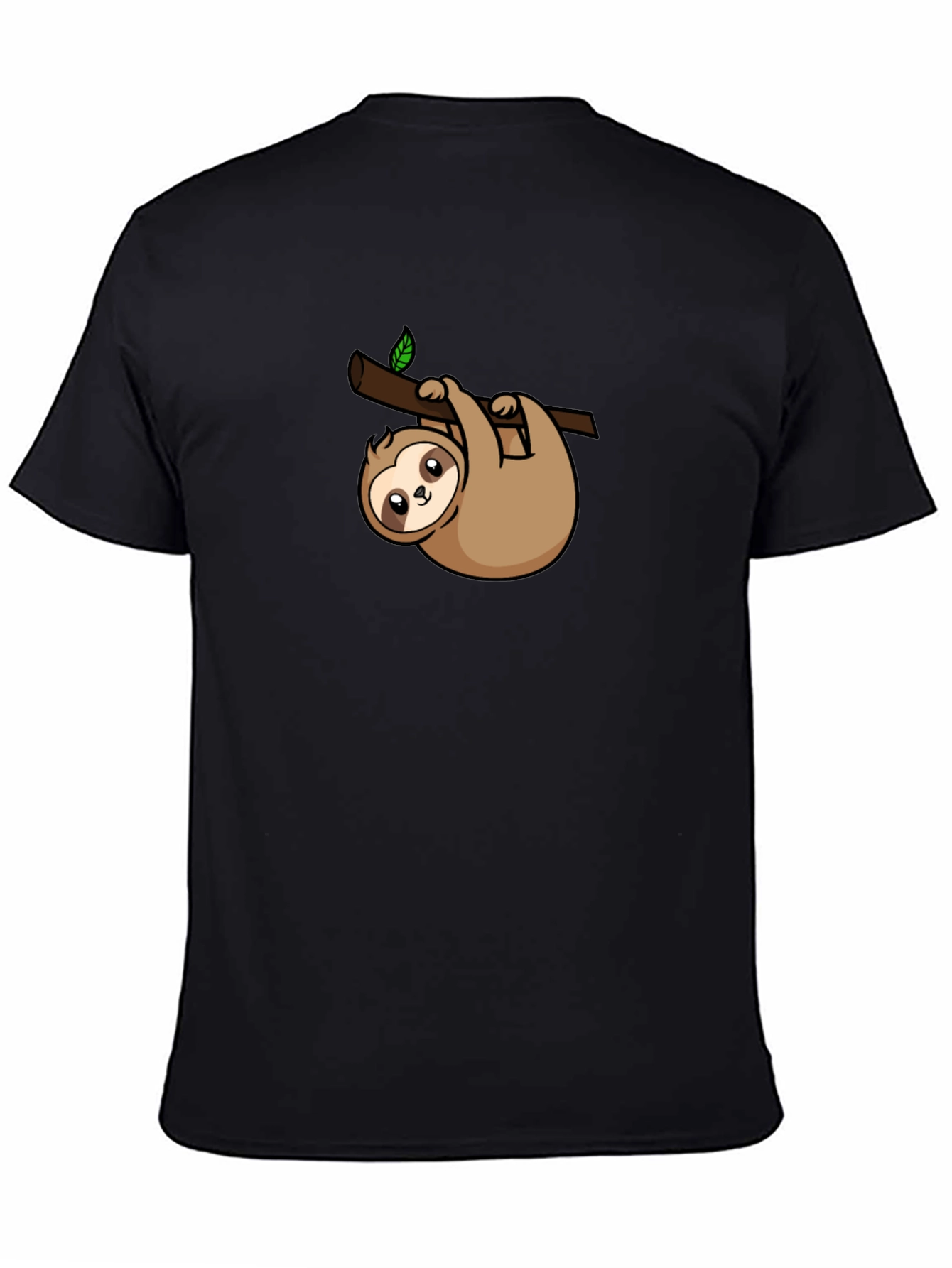 Cute Sloth Graphic Tee - Black
