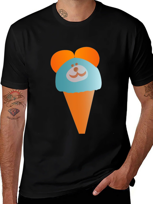 Cute Cartoon Ice Cream Bear Graphic T-Shirt