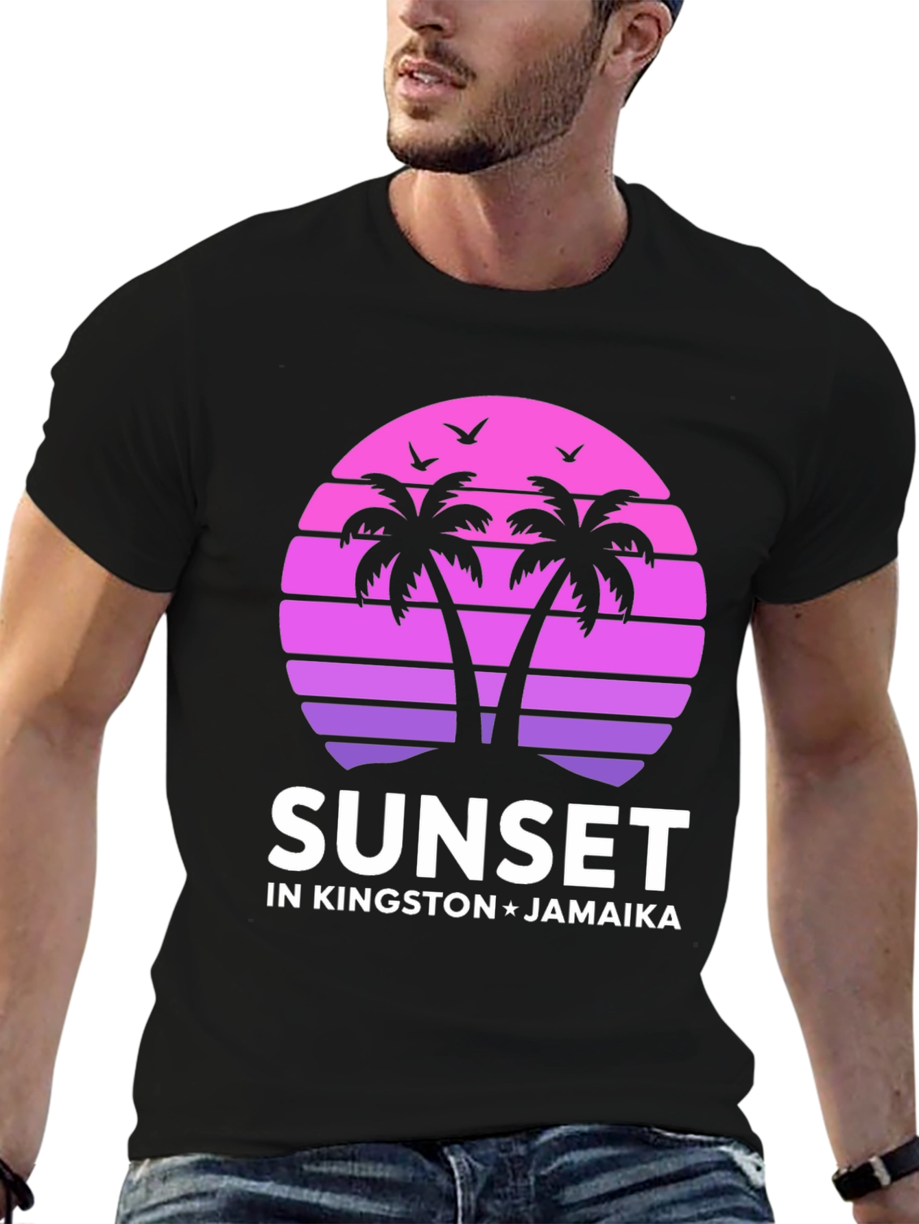 Sunset in Kingston Jamaica Graphic T-Shirt