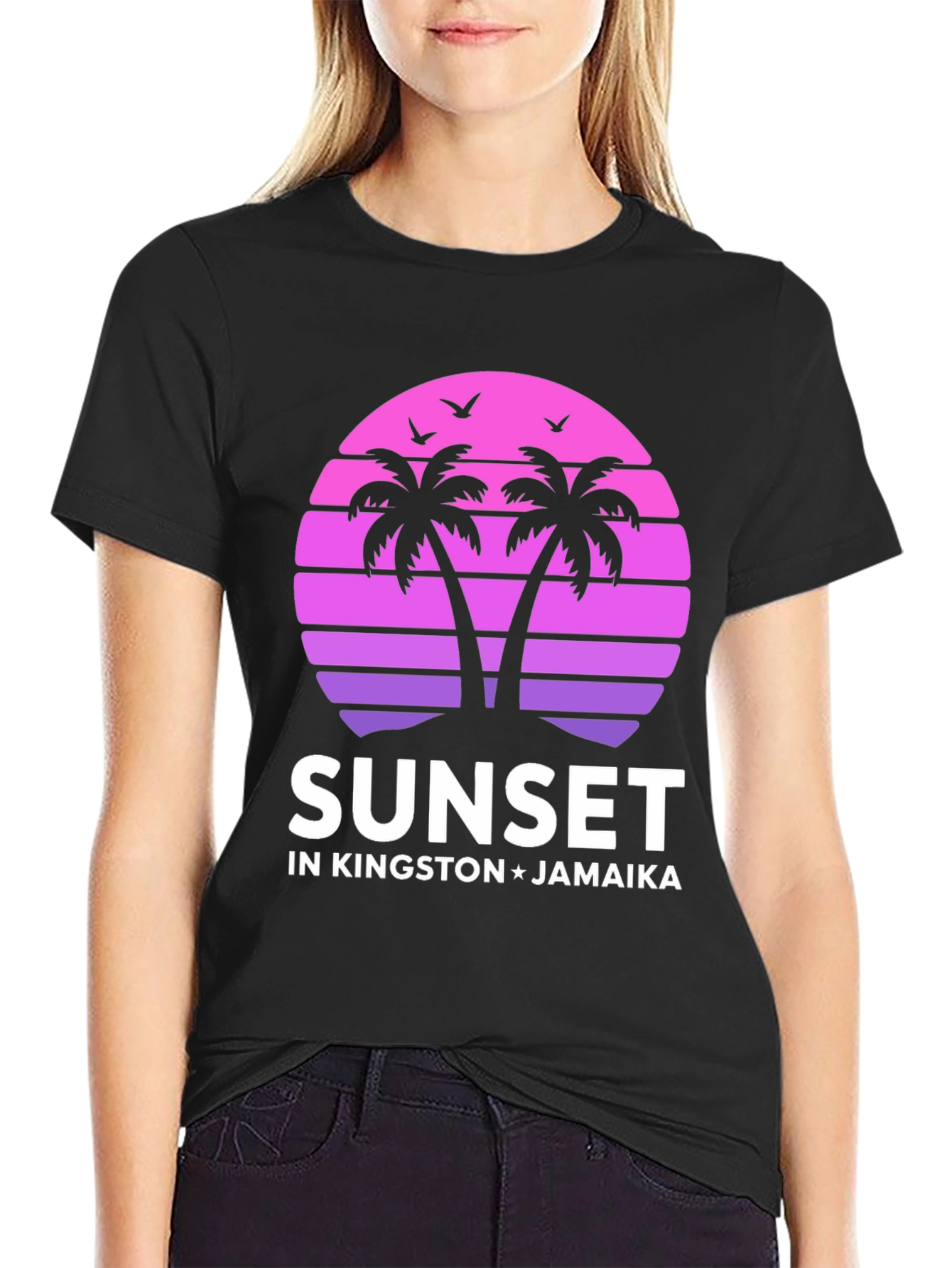 Sunset in Kingston Jamaica Graphic T-Shirt