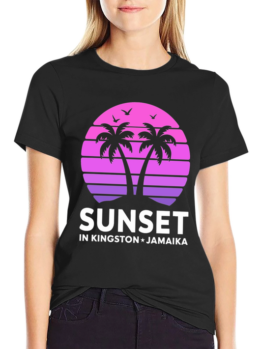 Sunset in Kingston Jamaica Graphic T-Shirt
