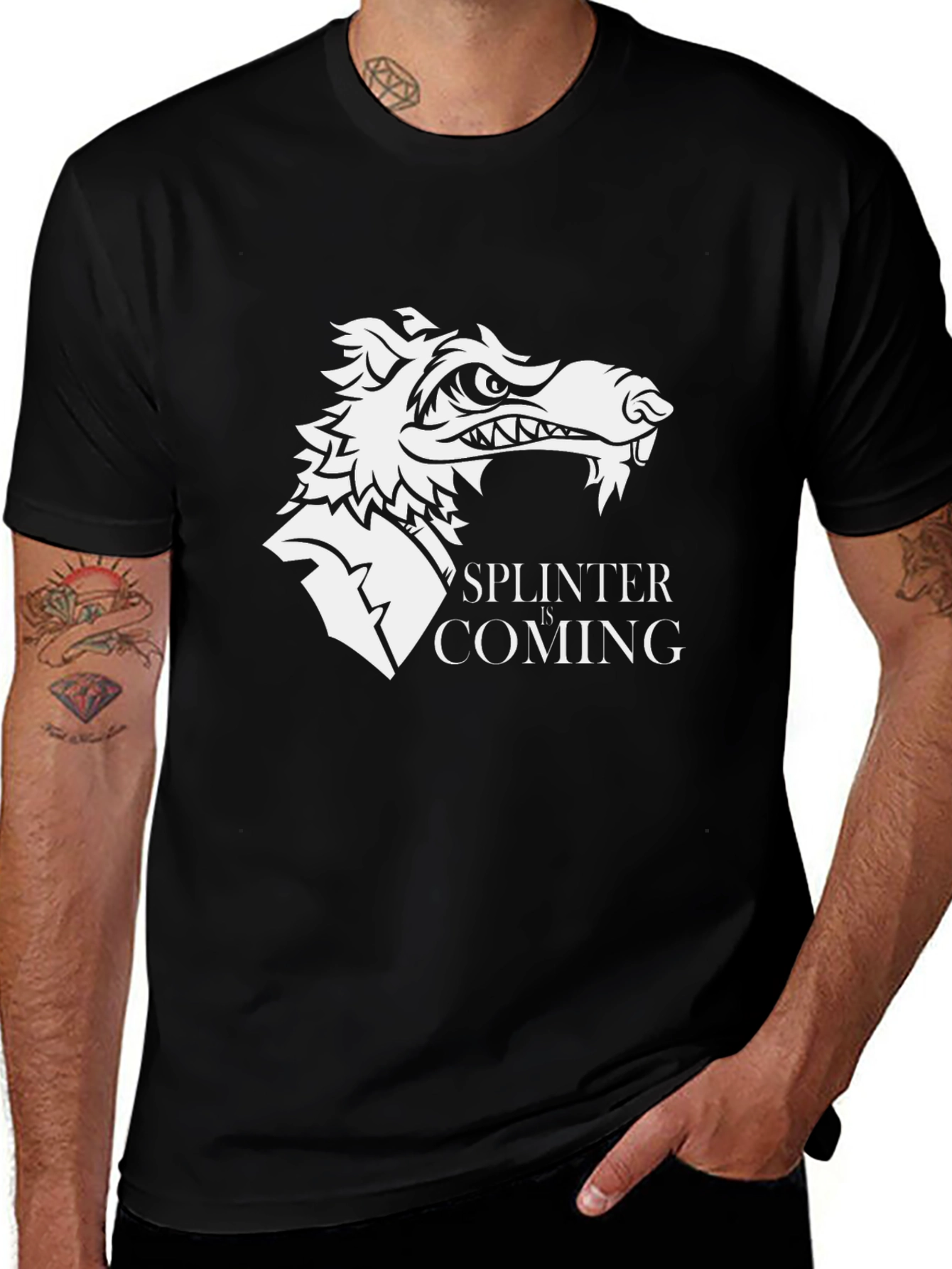 Splinter Coming Graphic Tee - Mens Black T-Shirt