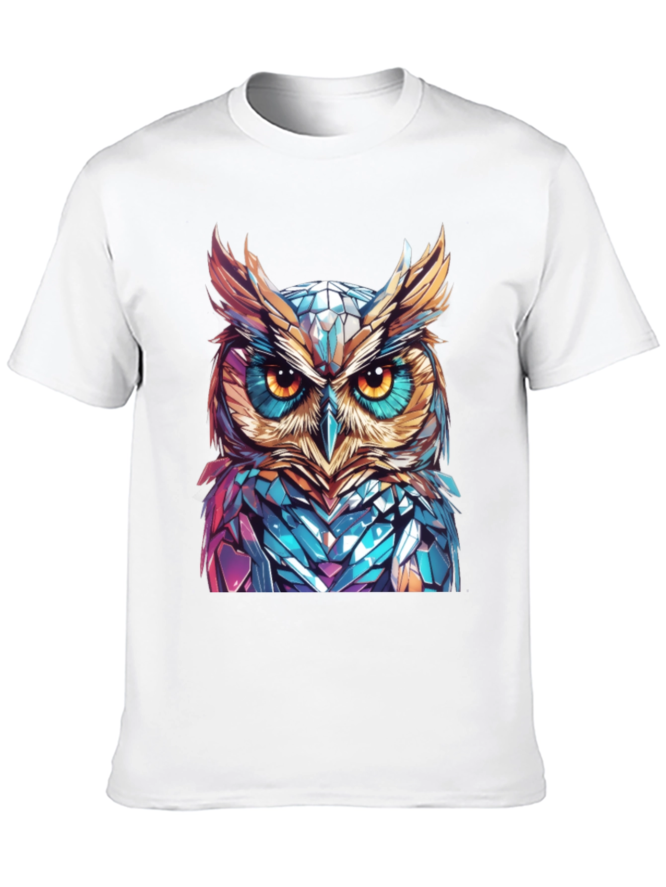 Geometric Owl Graphic Print T-Shirt