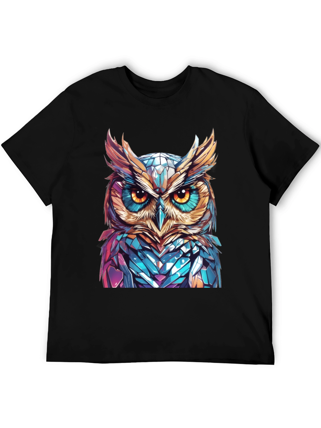 Geometric Owl Graphic Print T-Shirt