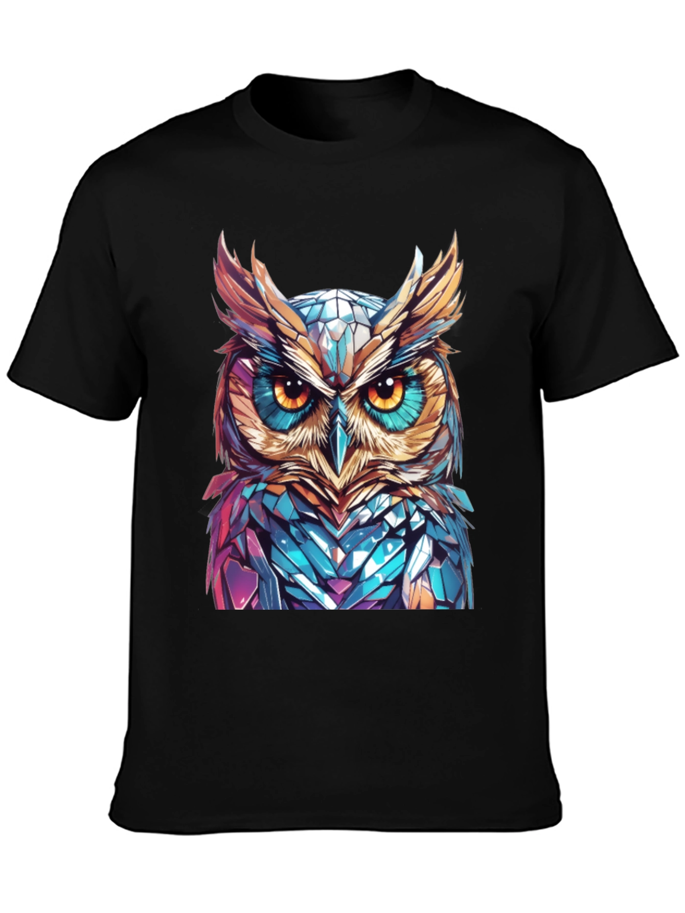 Geometric Owl Graphic Print T-Shirt