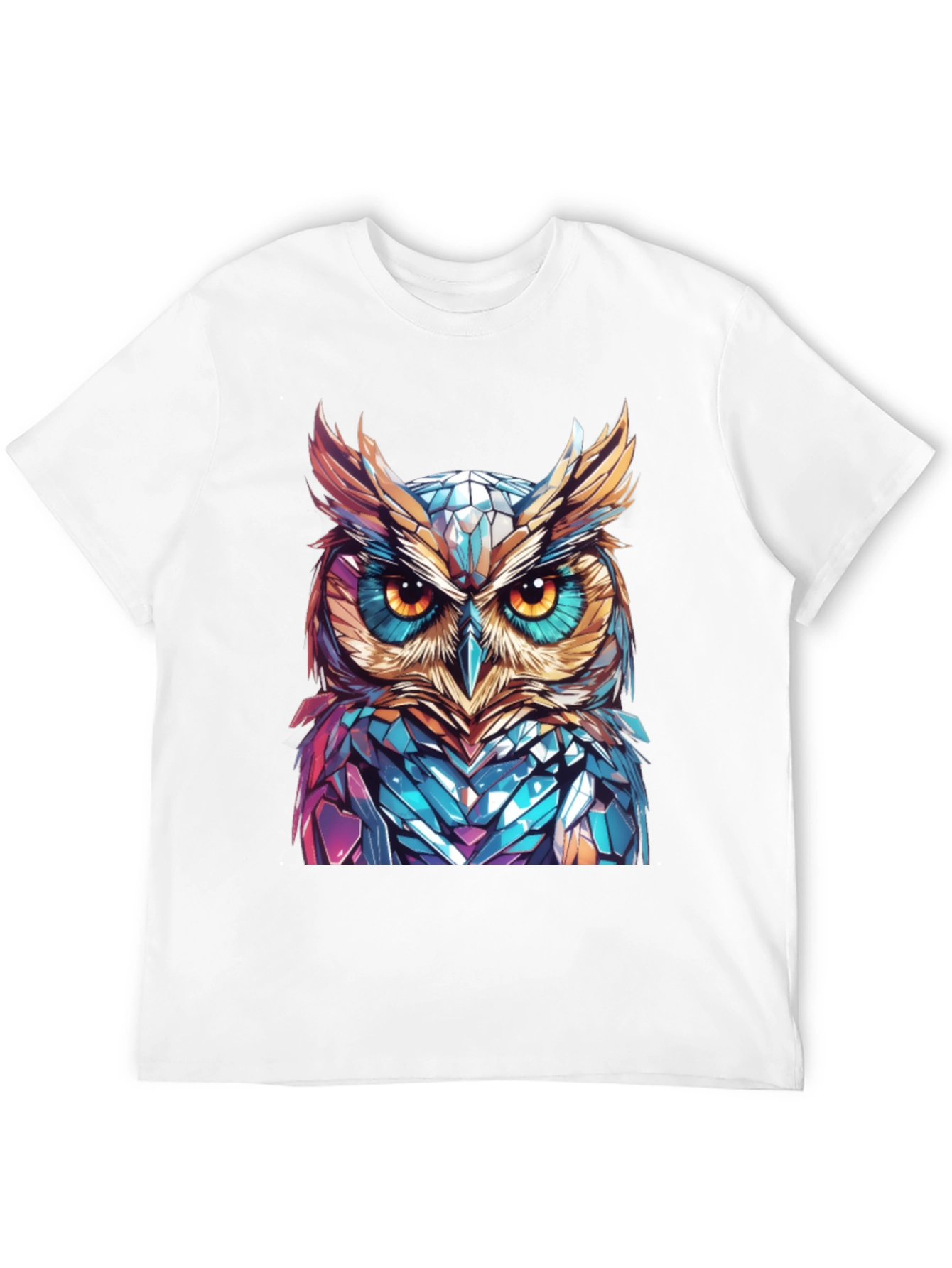Geometric Owl Graphic Print T-Shirt