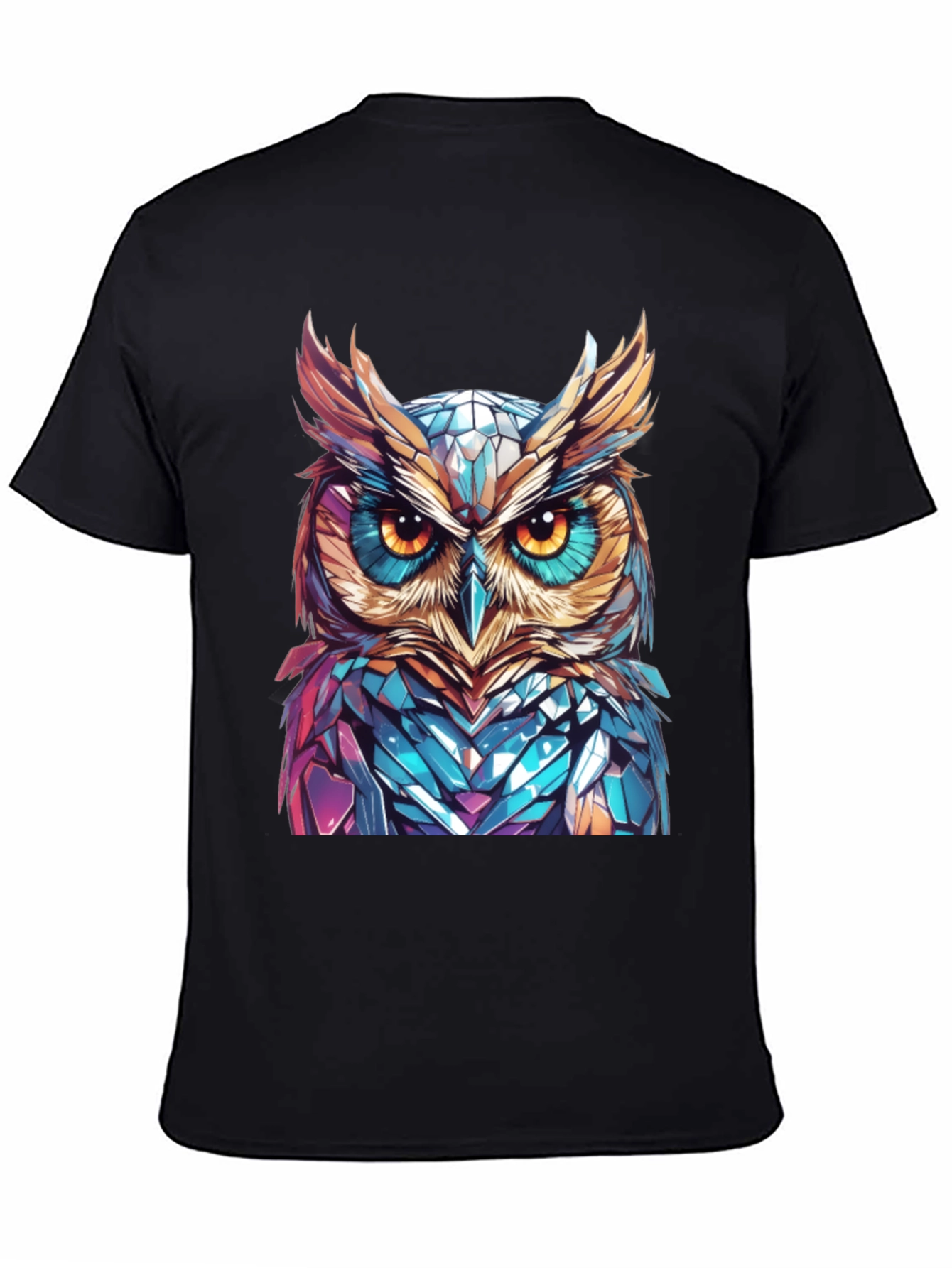 Geometric Owl Graphic Print T-Shirt