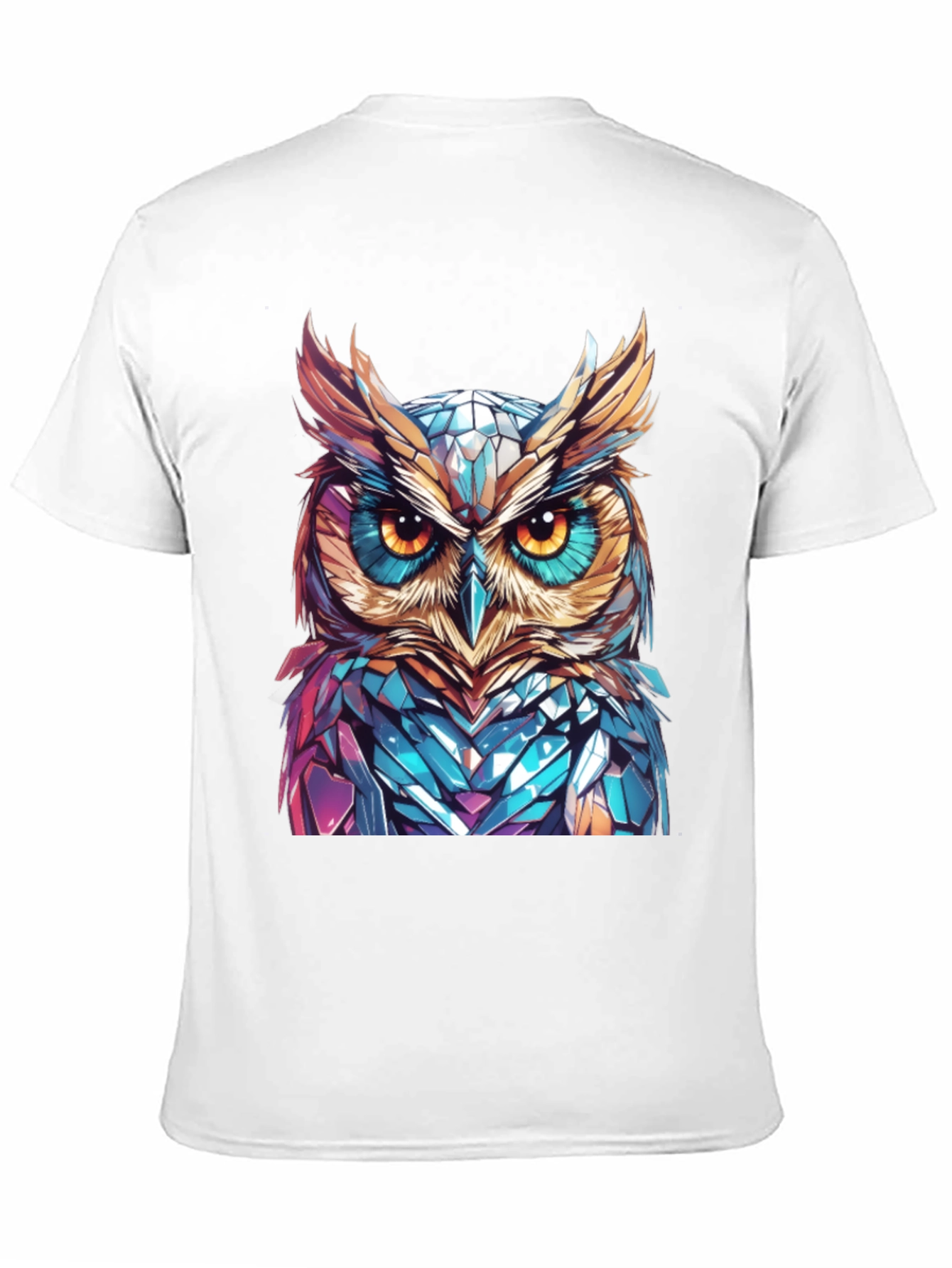 Geometric Owl Graphic Print T-Shirt