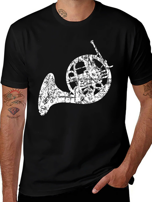 French Horn Graphic T-Shirt - Music Lover Tee