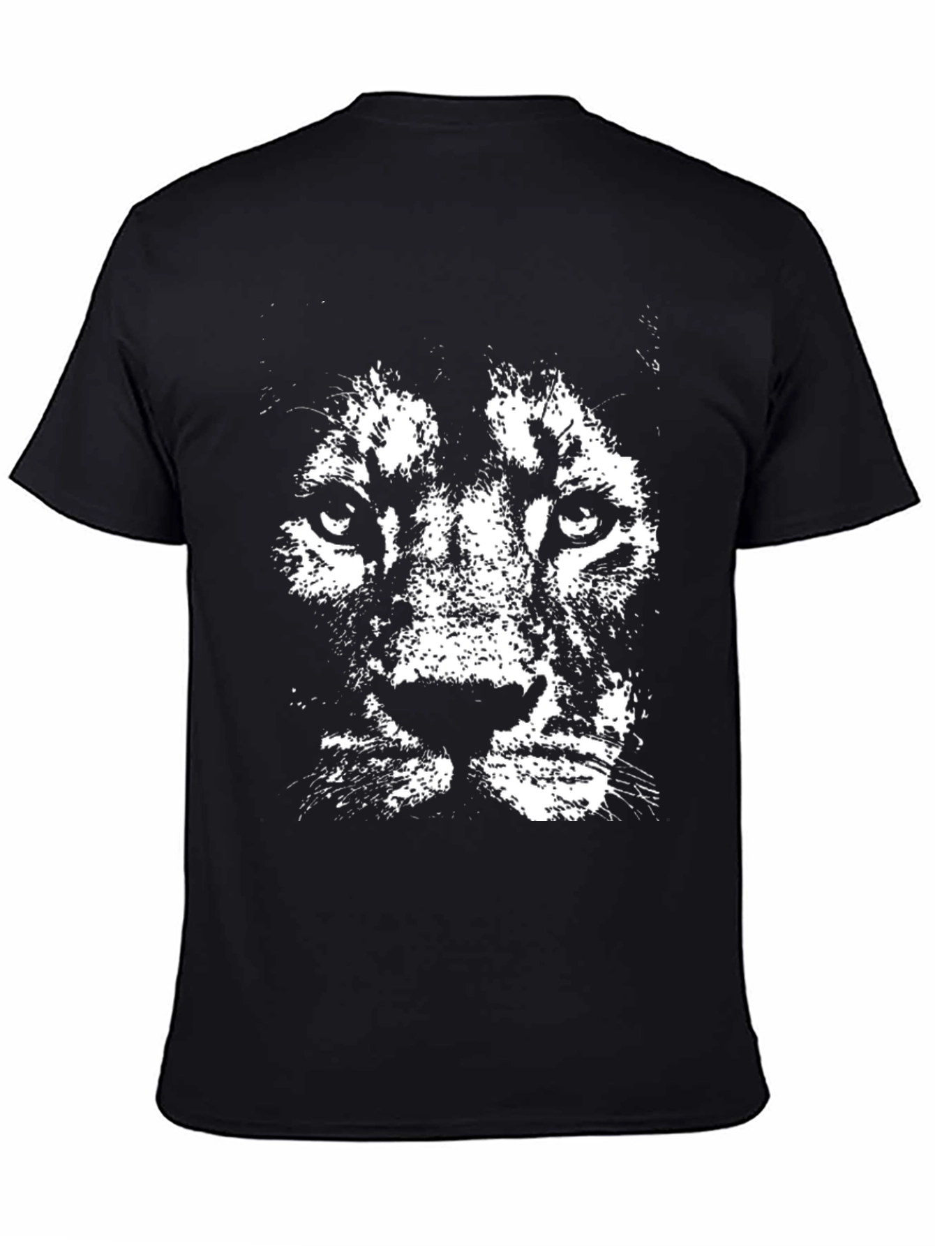Lion Graphic Print Mens Black T-Shirt