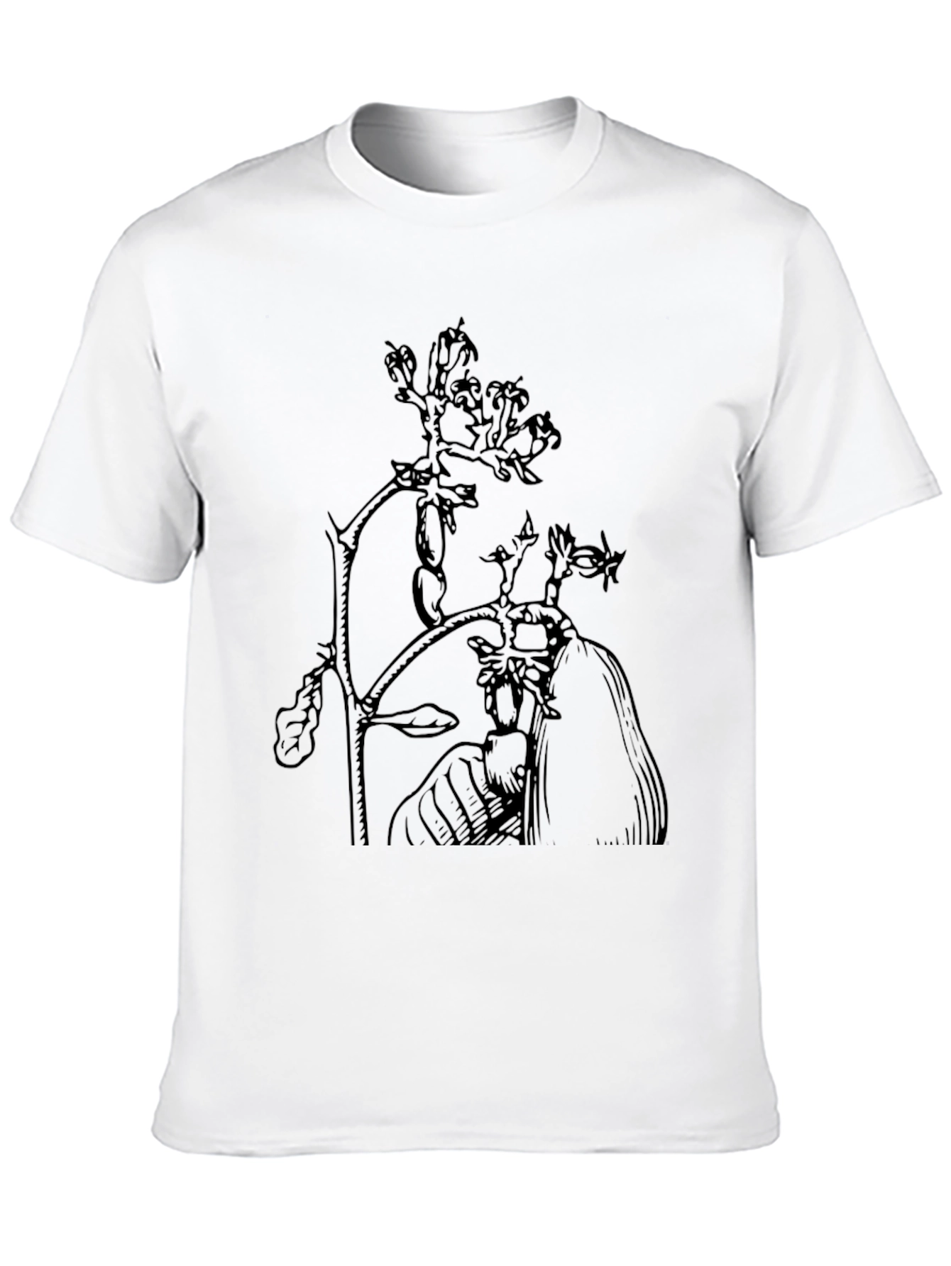 Botanical Print Black T-Shirt