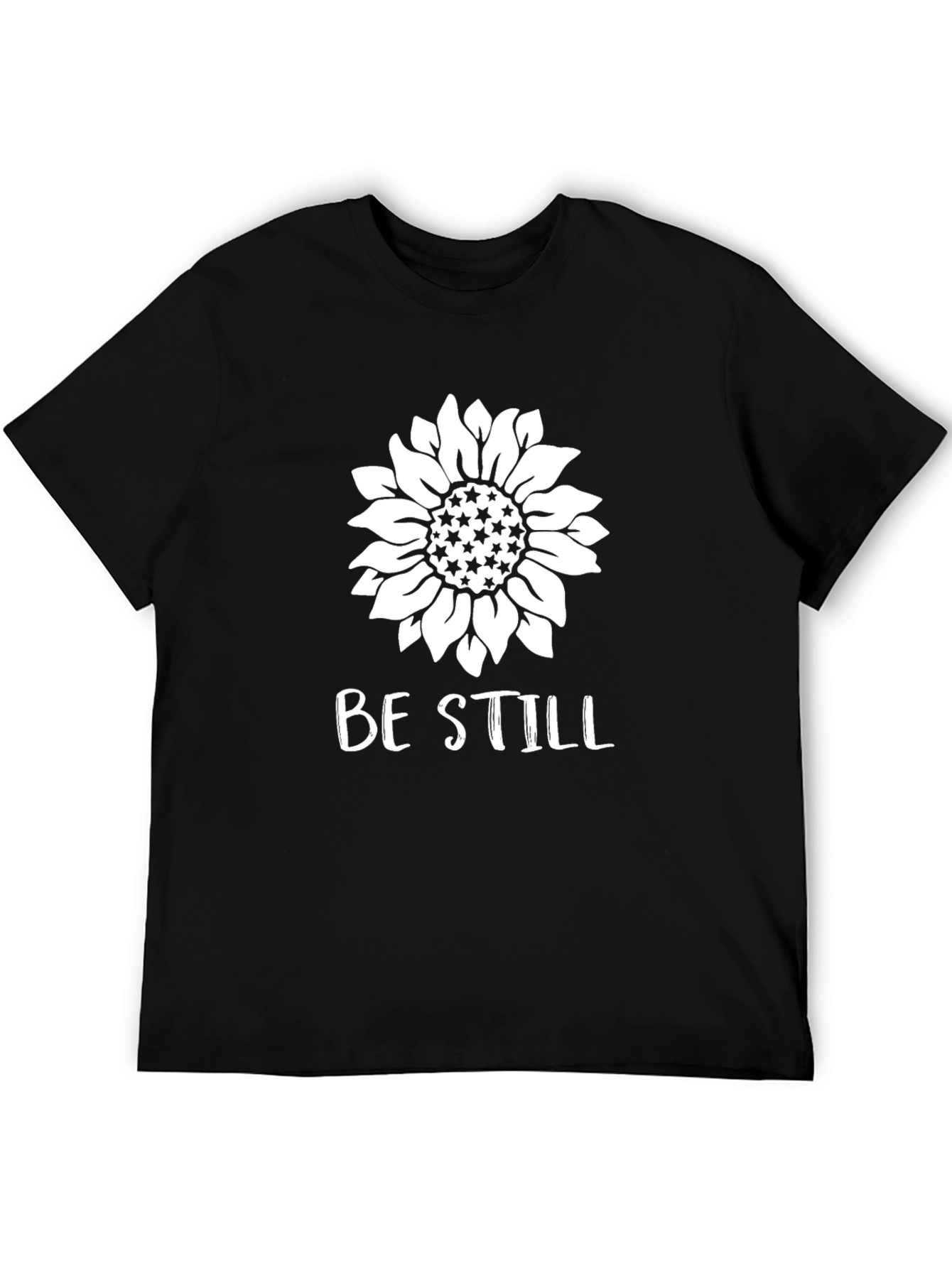 Be Still Sunflower Graphic Tee - Unisex Black T-Shirt