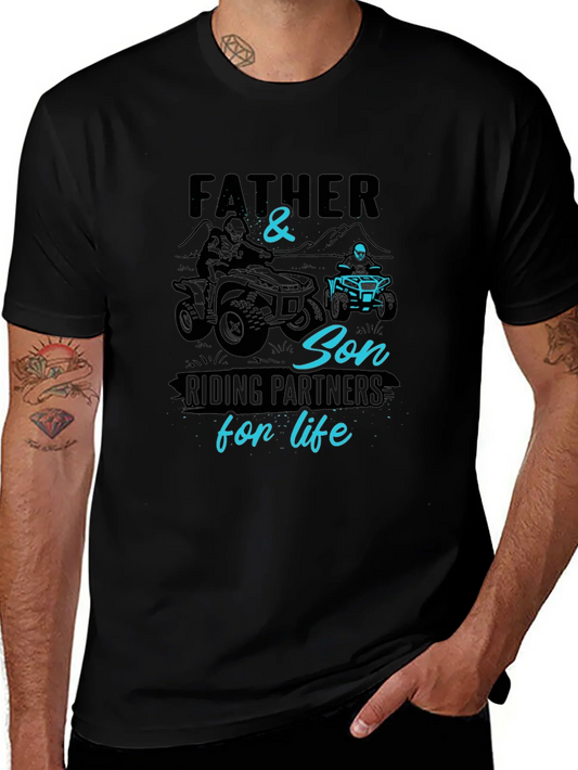 Father & Son Riding Partners Black Graphic Tee