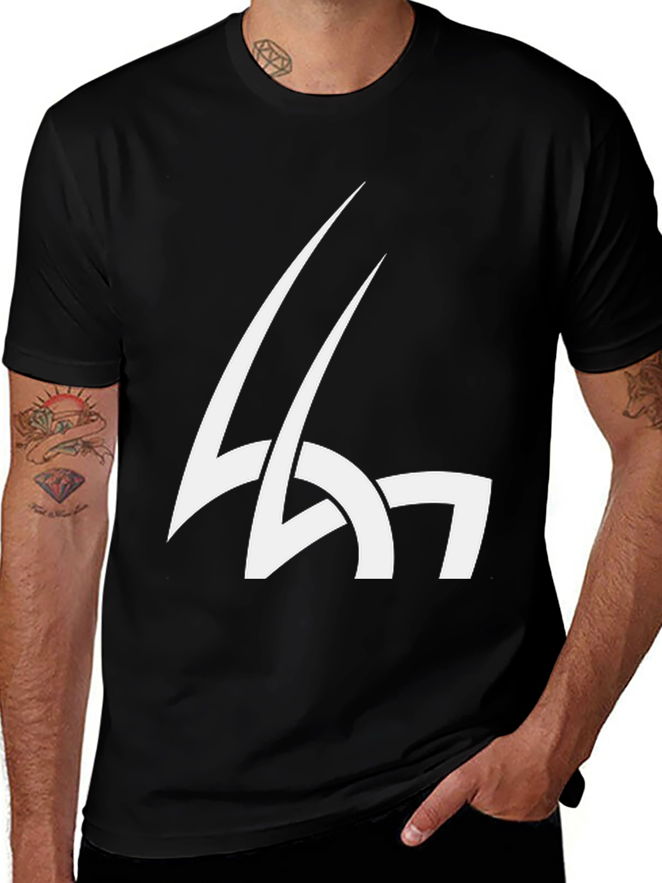 Abstract Graphic Print Black T-Shirt