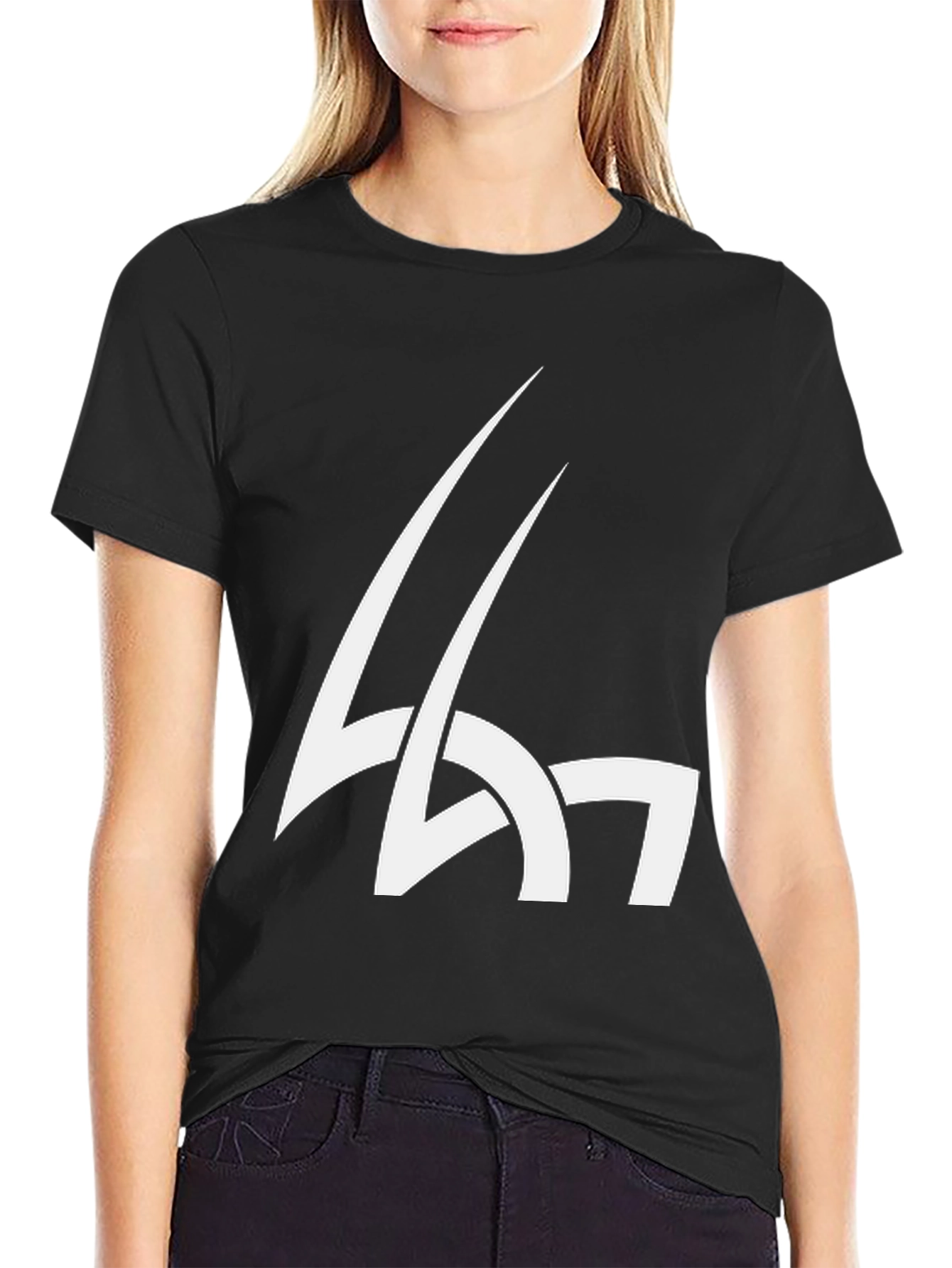 Abstract Graphic Print Black T-Shirt