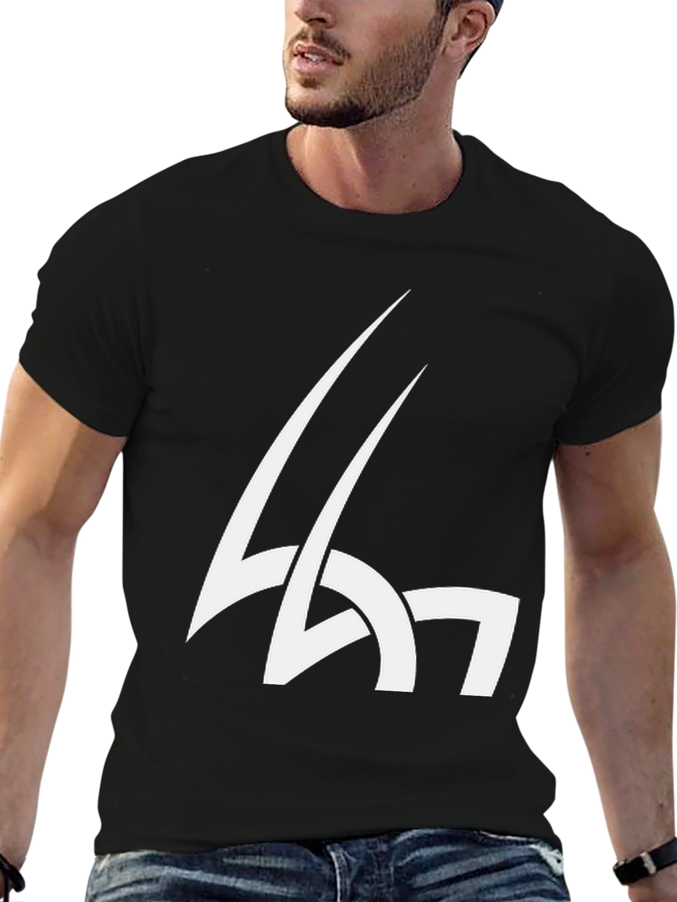 Abstract Graphic Print Black T-Shirt